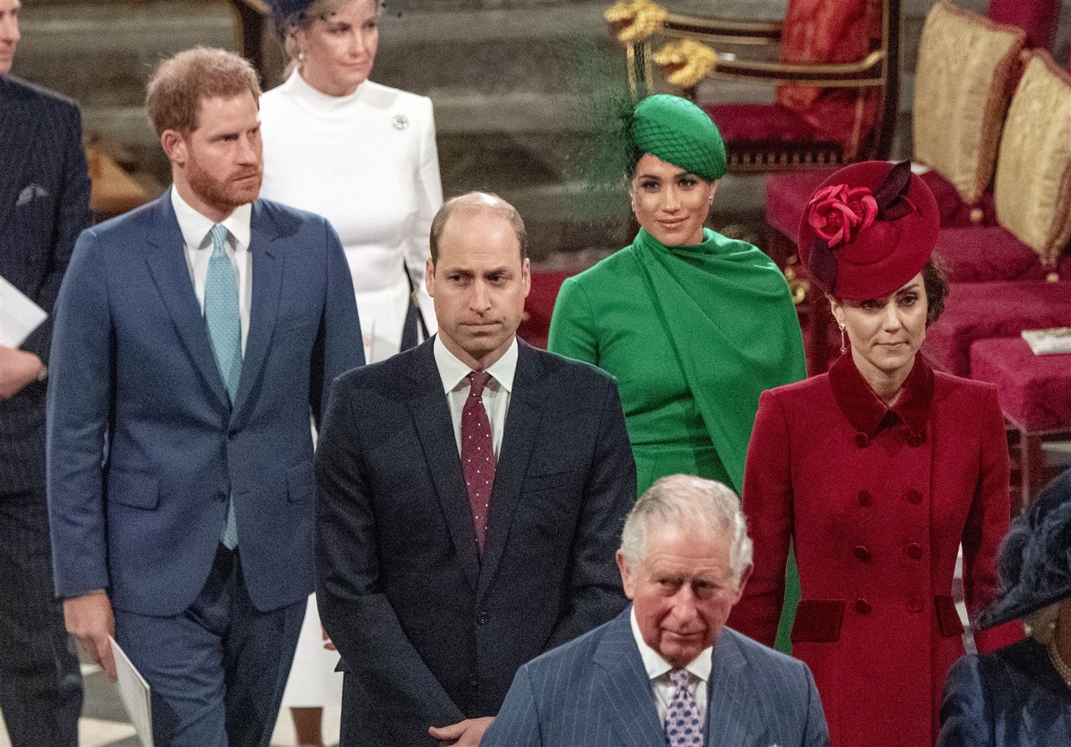 The Duke and Duchess of Sussex, the Duke and Duchess of Cambridge with the Prince of Wales (Phil Harris/Daily Mirror/PA)