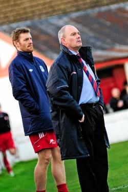 Ryan Green (left), pictured with Lossiemouth manager Charlie Charlesworth