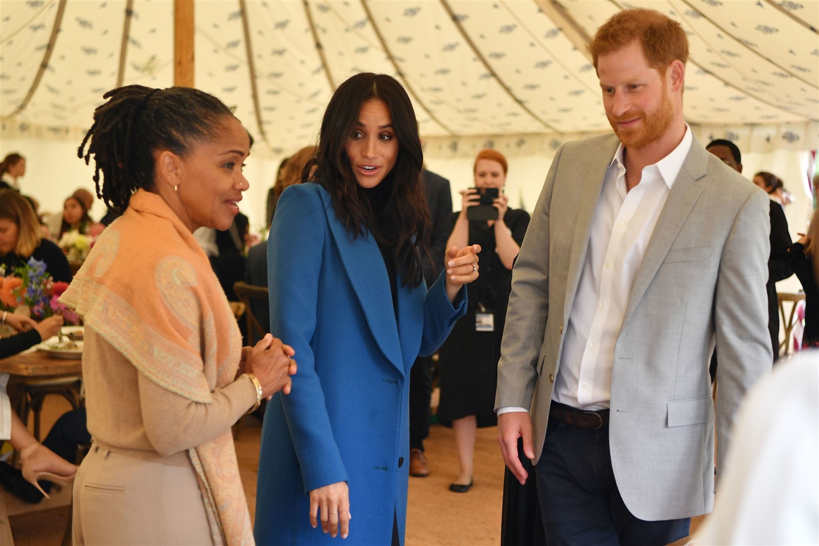 The Duchess of Sussex, accompanied by the Duke of Sussex, and her mother Doria Ragland (Ben Stansall/PA)