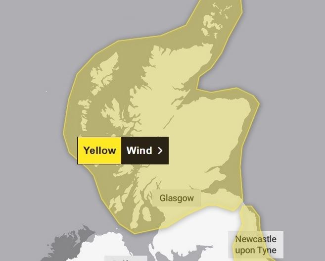 High winds are expected on Sunday