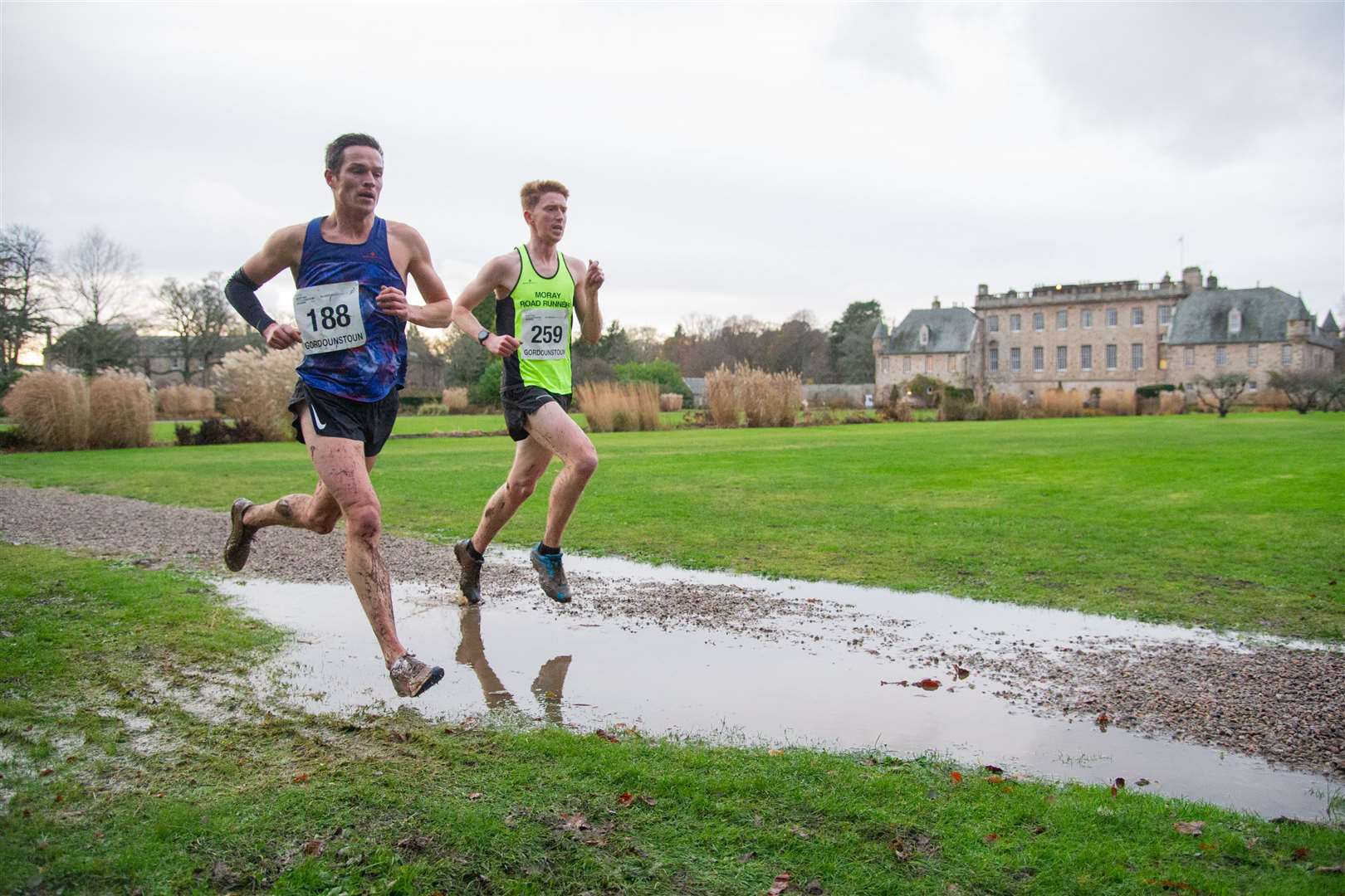 Gordon Lennox (left) and James Wilson tackle the North cross country course. Picture: Daniel Forsyth