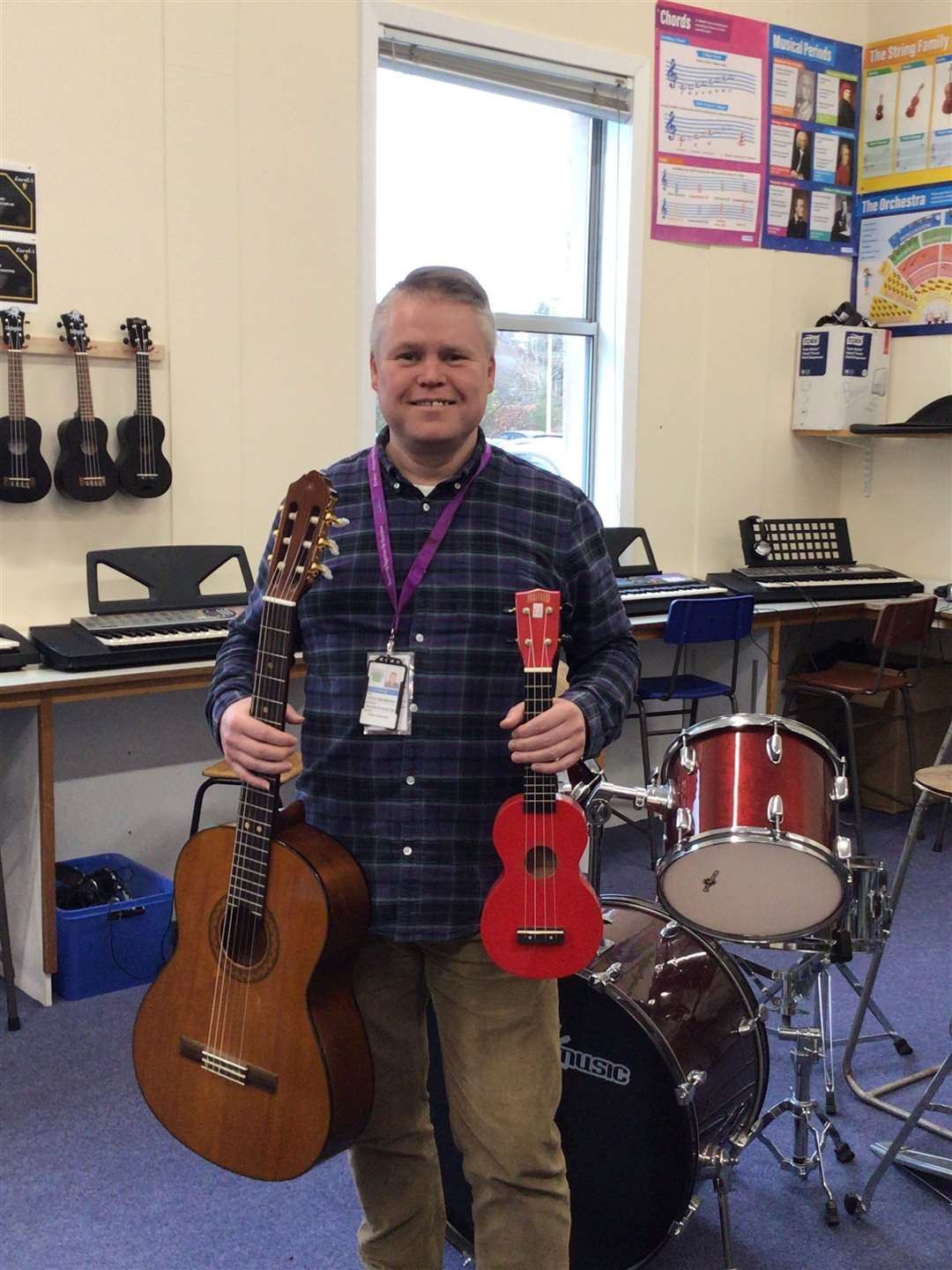 Music teacher Chris Henderson is hoping that local people can help him by donating unwanted musical instruments to school pupils in Moray.