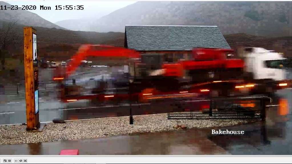 The still image of the lorry passing the Claunie Inn about 10-15 minutes before the crash. Picture: Police Scotland.