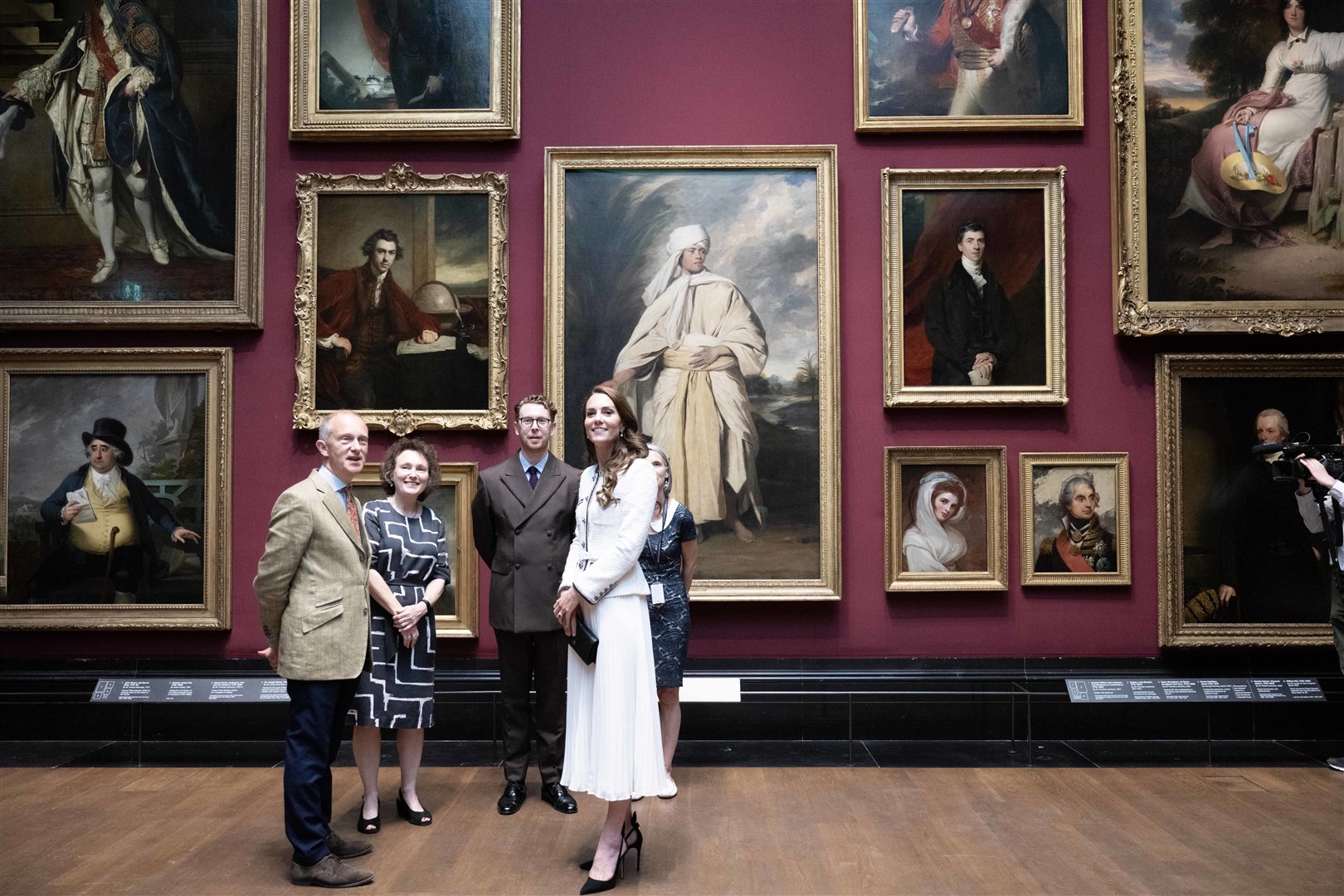 The Princess of Wales stands during a visit to re-open the National Portrait Gallery in London, following a three-year refurbishment programme (Paul Grover/The Telegraph/PA)