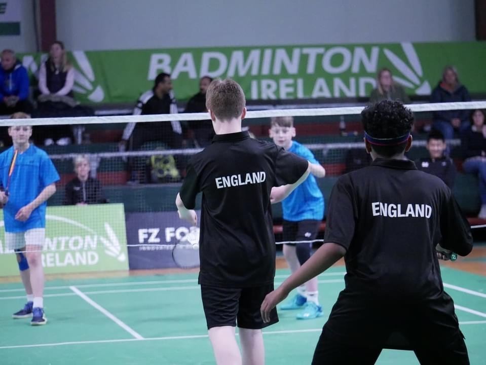 Callum McWhirter (back, right) in action alongside Lewis Smith against England.