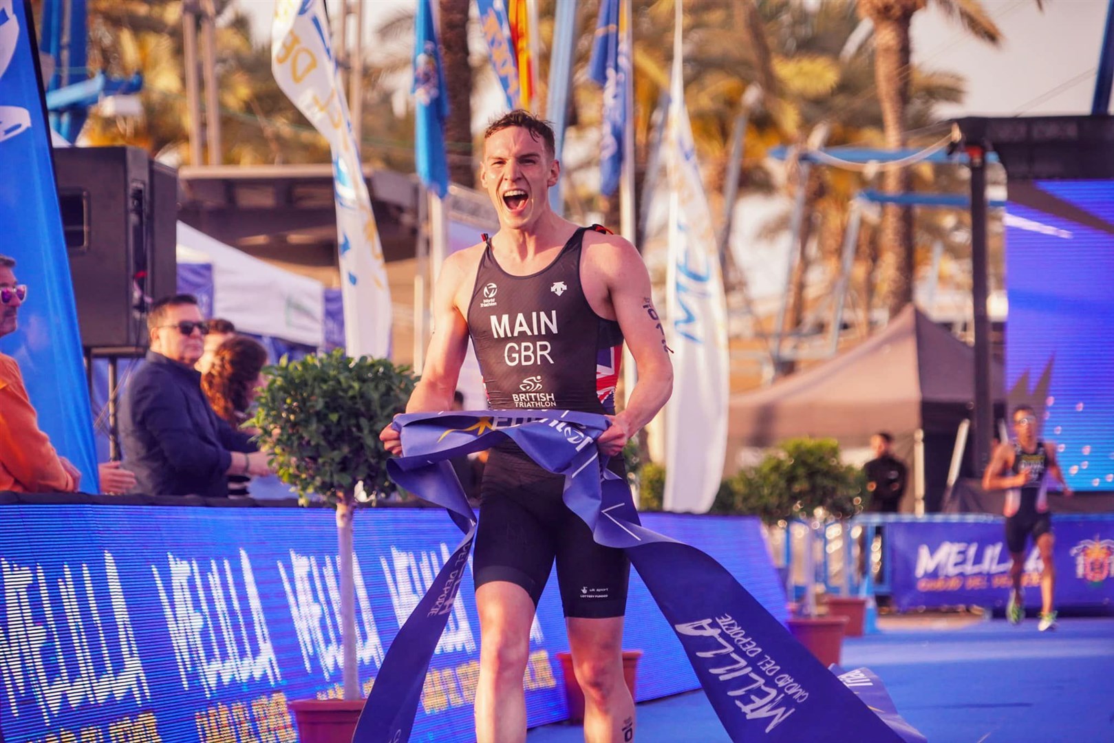 Cameron Main won the European Triathlon Cup race in Melilla, Spain this month.