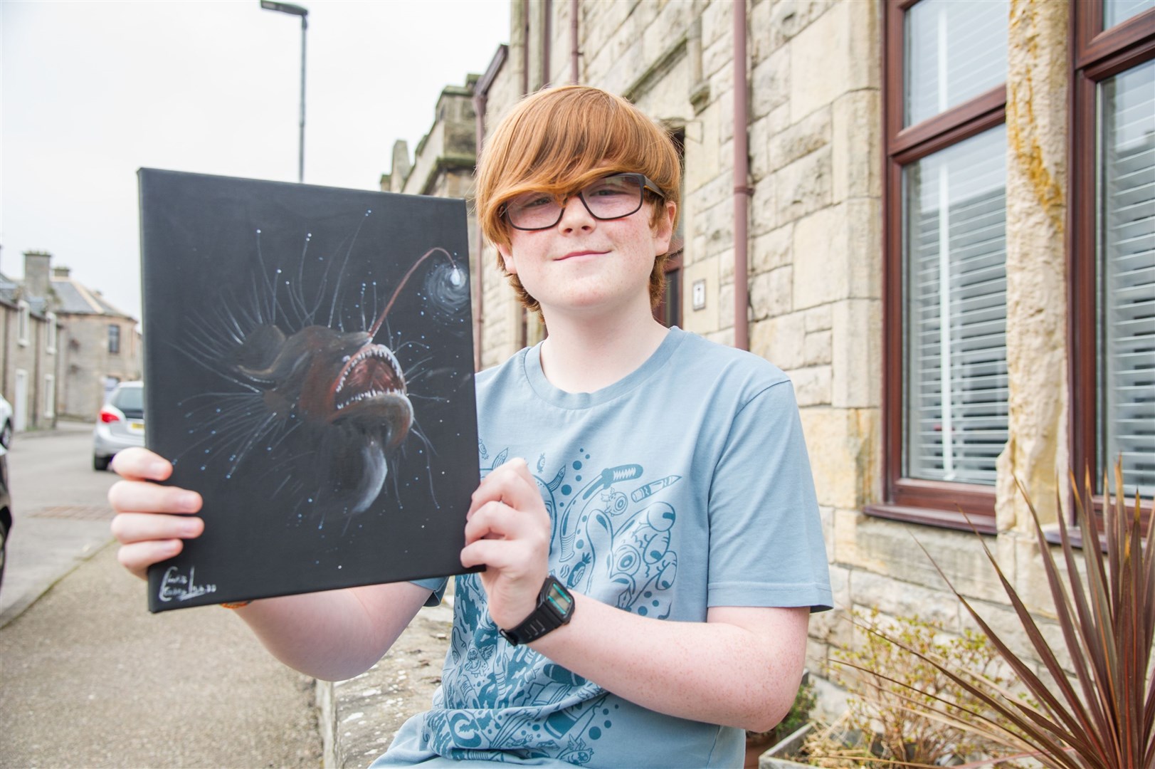 Charlie Eades (12) came second in a national art competition run by Toyota for under-16s.. .Picture: Becky Saunderson..