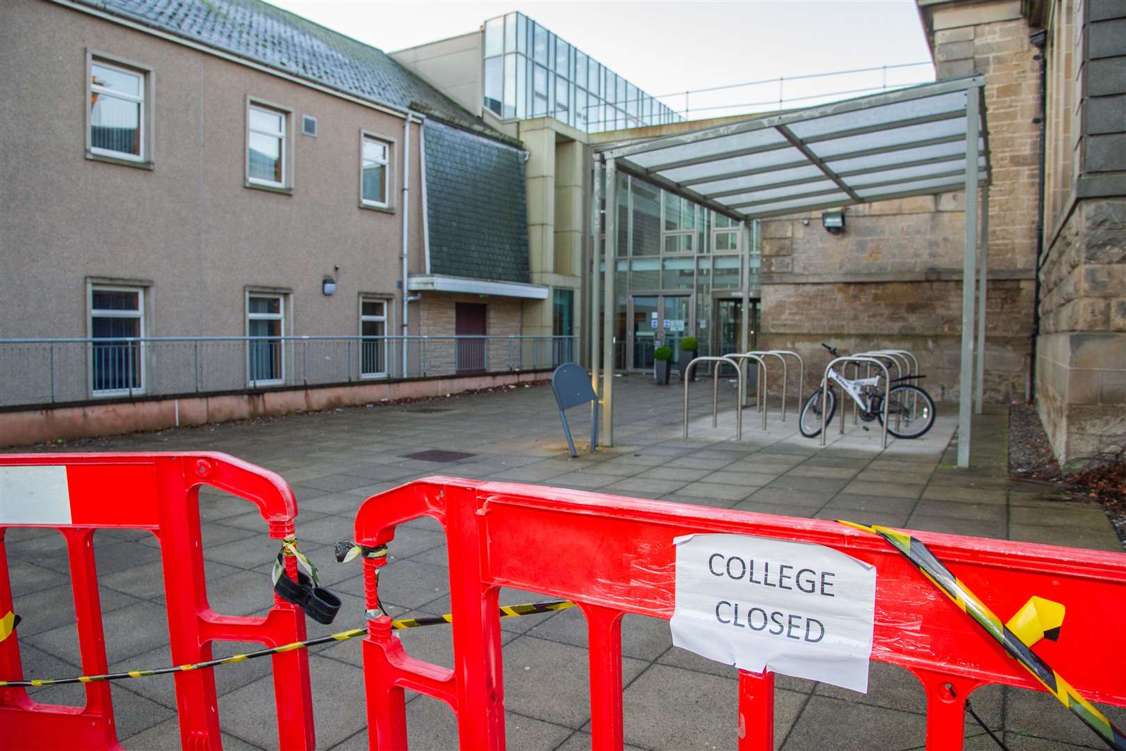 Elgin's Moray College was closed today following overnight storm damage – but will re-open tomorrow.