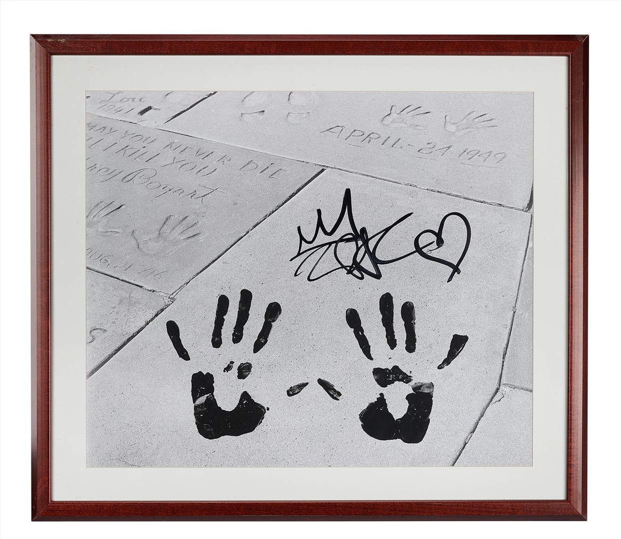 Other items to be auctioned include a framed large-format black and white photo print with rap legend Shakur’s hand print (Julien’s Auctions/PA)