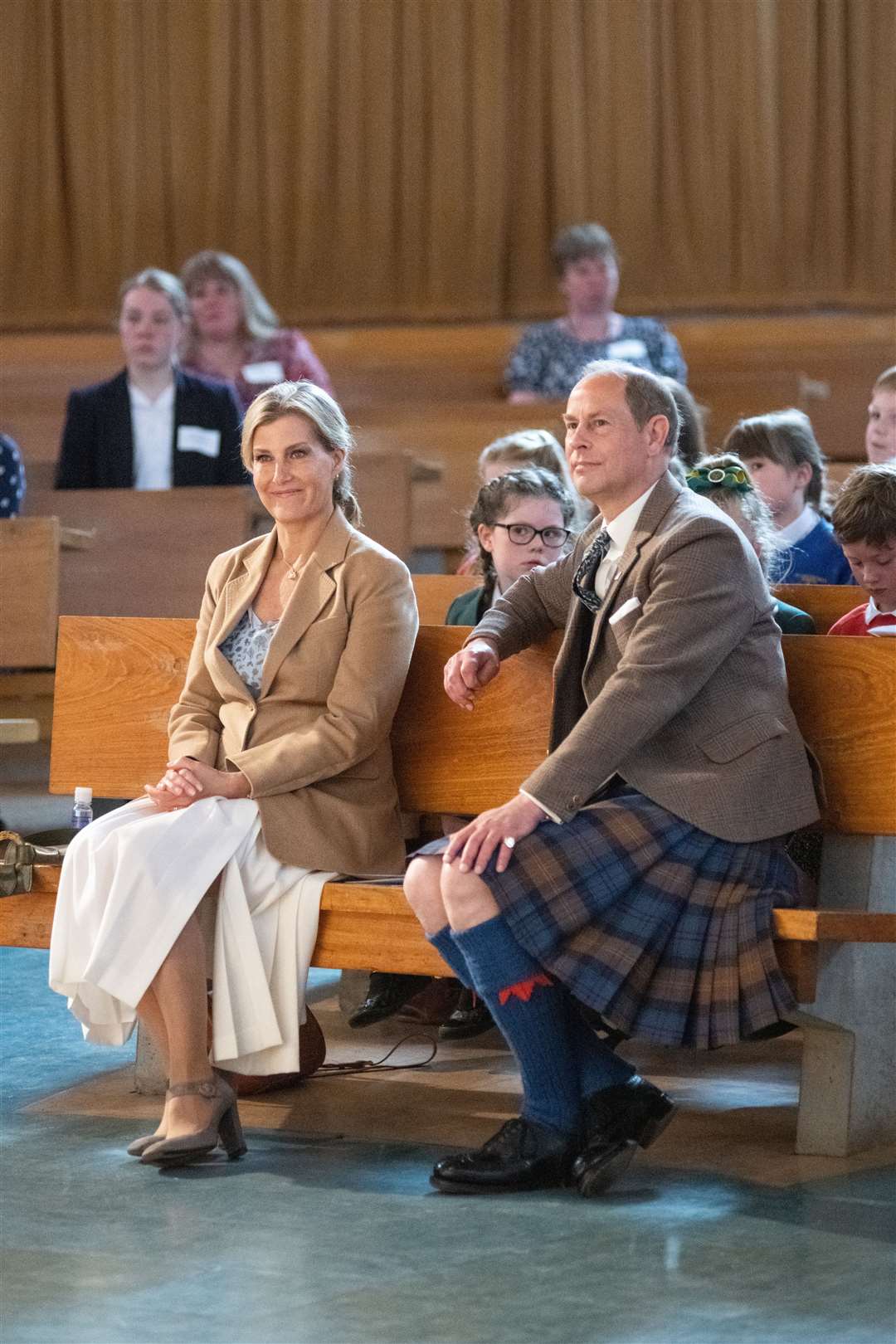 Prince Edward and Sophie, known as the Earl and Countess of Forfar when visiting Scotland, spend time at Gordonstoun School during their visit to Moray...Picture: Daniel Forsyth..