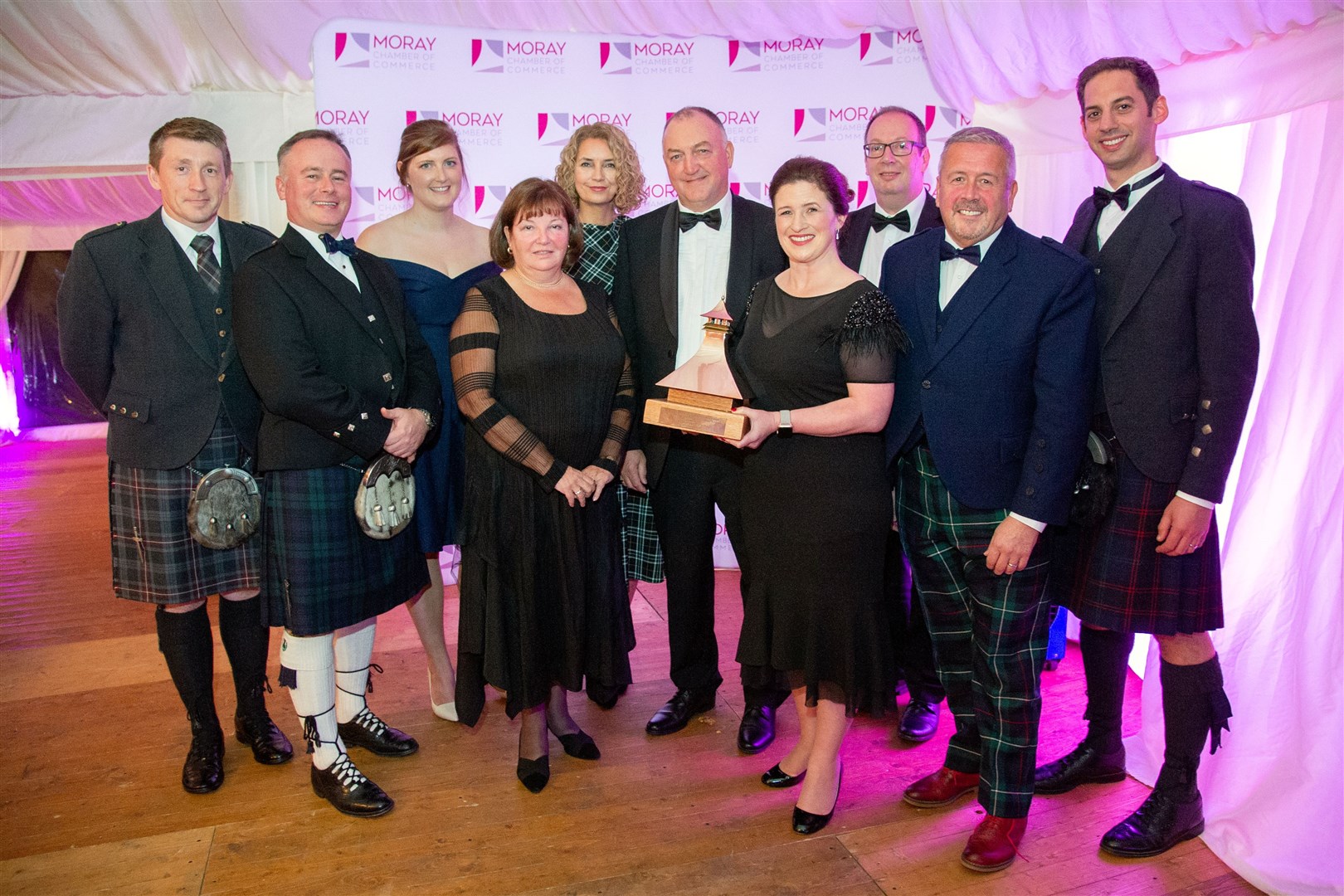 William Grant & Son were awarded the Business Award for the company's contribution to the Moray economy...Moray Chamber of Commerce 2019 Awards Evening - held at Gordon Castle, Fochabers - on Friday October 4...Picture: Daniel Forsyth. Image No.044691.