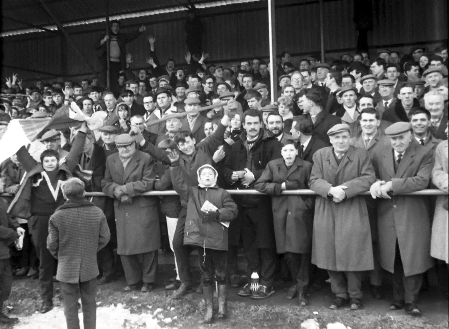 A section of Borough Briggs' biggest-ever crowd who witnessed Elgin City reach the Scottish Cup quarter-finals in 1968.
