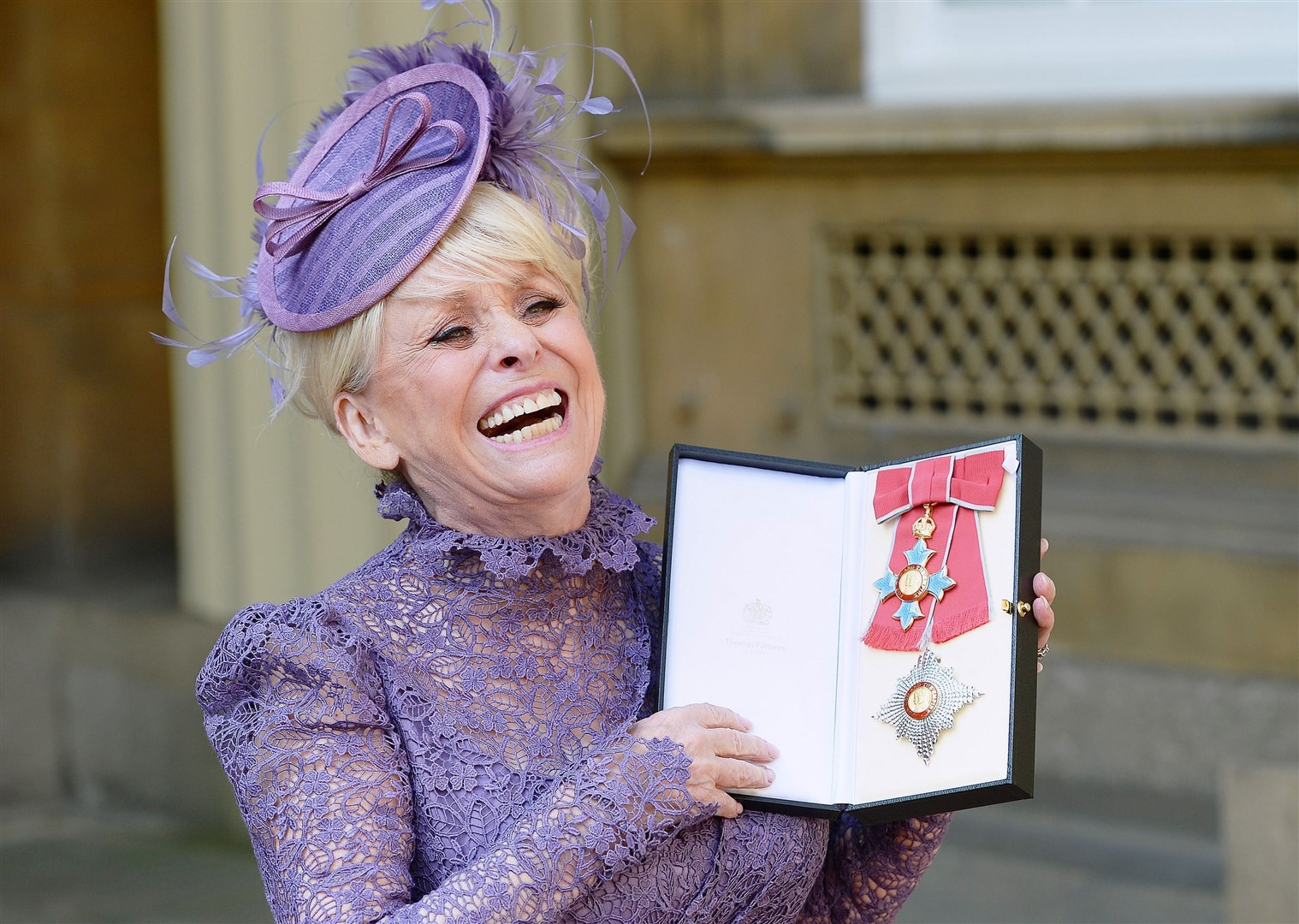 The late Barbara Windsor after she was made a Dame Commander of the order of the British Empire in 2016 (John Stillwell/PA)