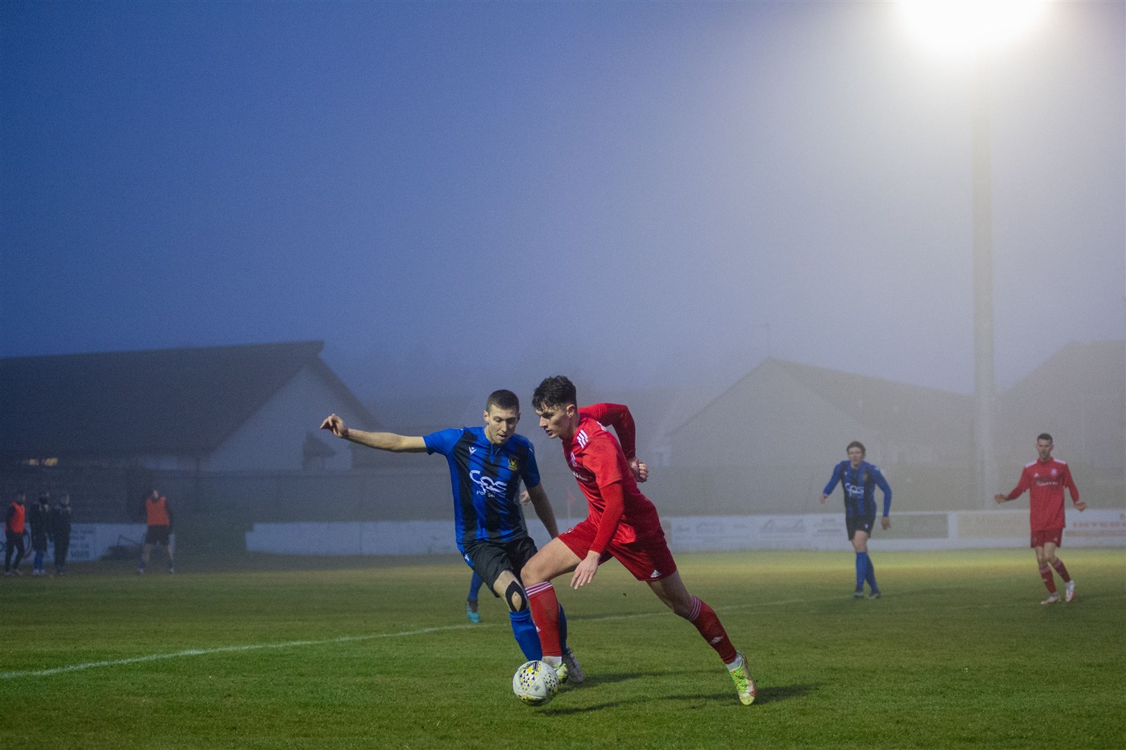 Brodie Allen scored in Lossiemouth's 4-1 defeat to Huntly. Pture: Daniel Forsyth