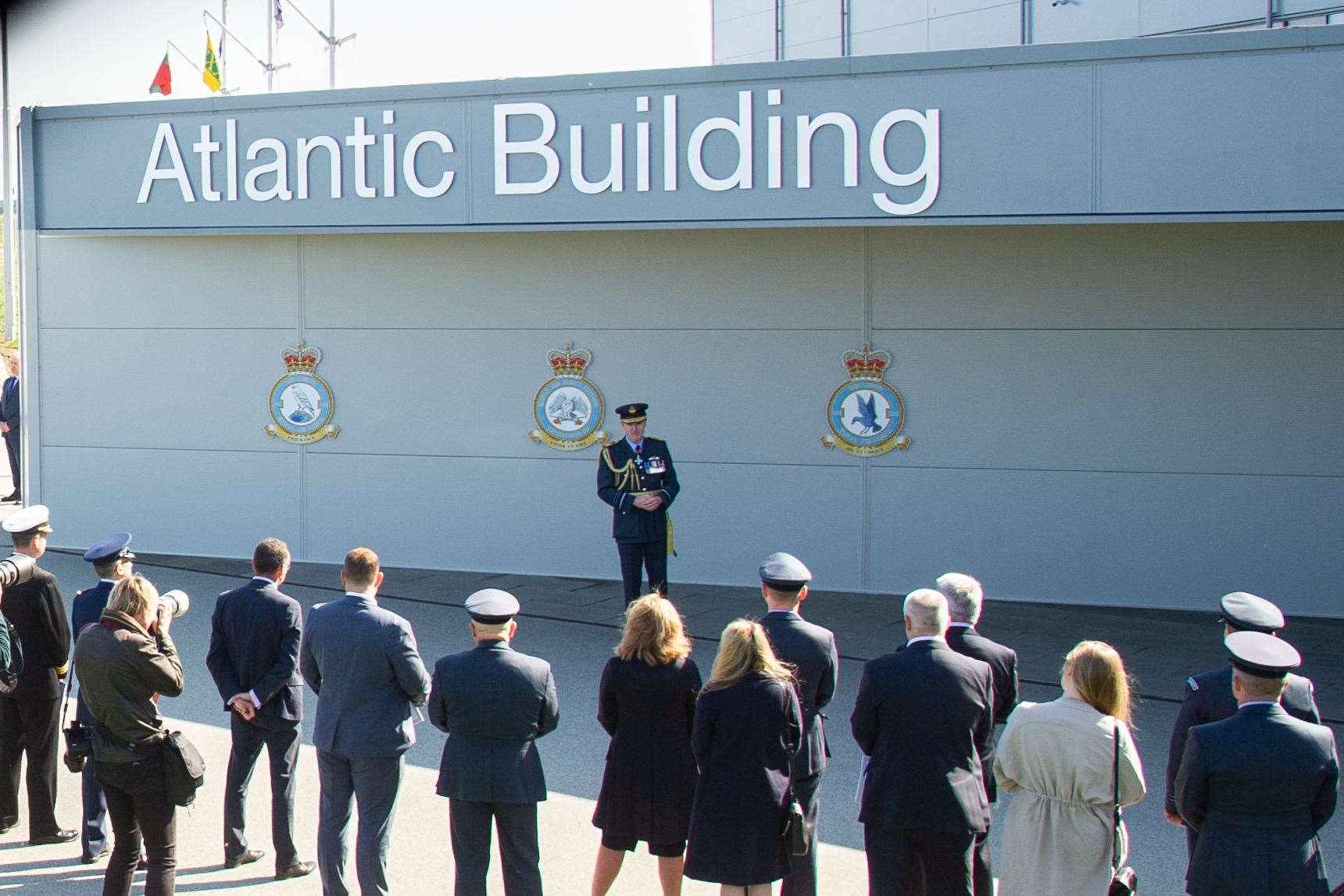 Air Marshall Gerry Mayhew, Deputy Commander Operations for the RAF, conducts the formal naming ceremony for the Poseidon Strategic Facility. Picture: Daniel Forsyth.