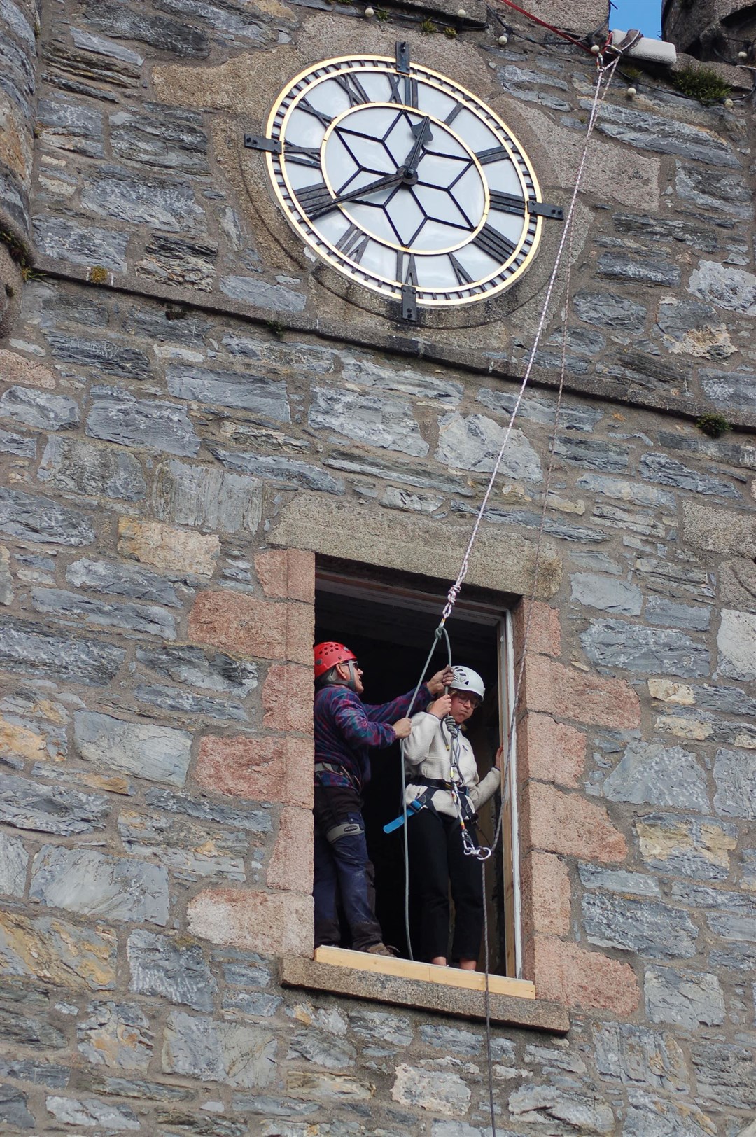 Viktoria Eriksson getting ready to take part in the abseil.