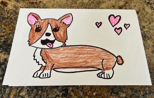 Eloise sent a drawing of a corgi to the Queen in 2021 (Caroline L Perry)