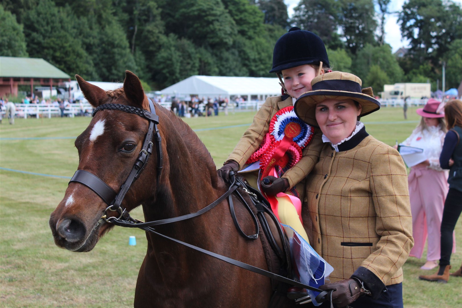 The Veteran Horses and Ponies section was won by Windborne Harvest Gold owned by Hannah Gray and ridden by her four-year-old daughter Lucy Gray. Picture: Kyle Ritchie