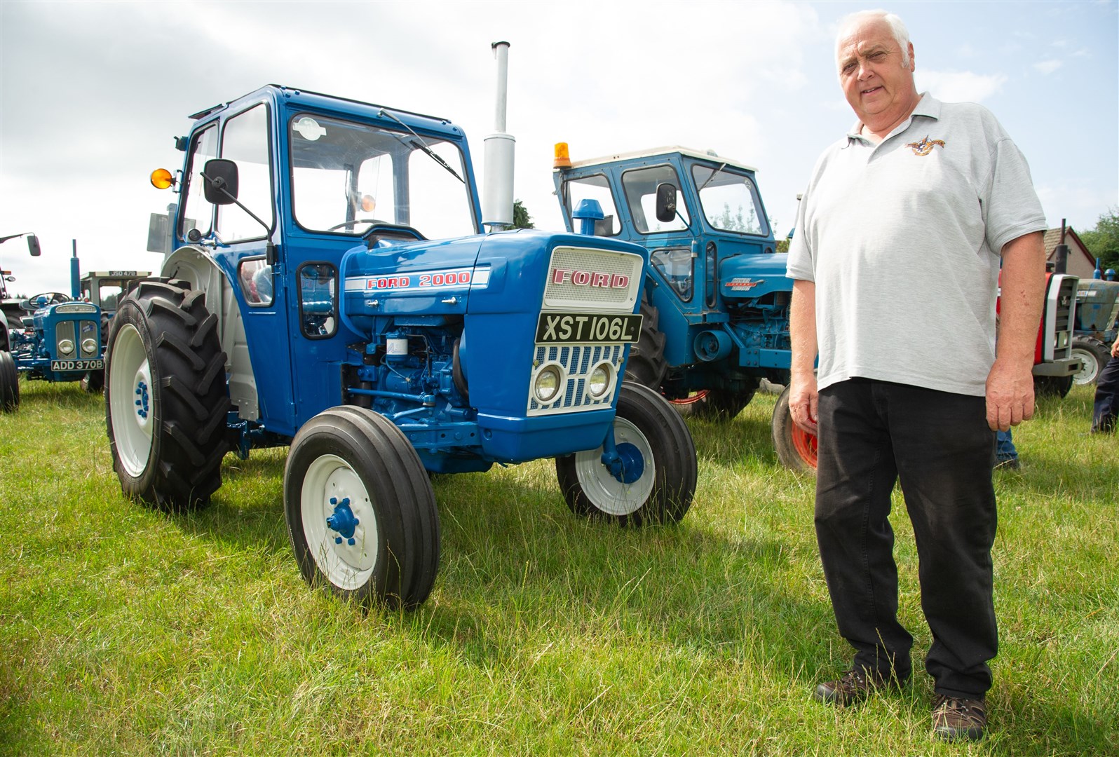 Mike Jackson alongside his Ford 2000...The Spey Valley Vintage Engine and Tractor Club enjoy a Sunday run with their tractors...Picture: Daniel Forsyth..