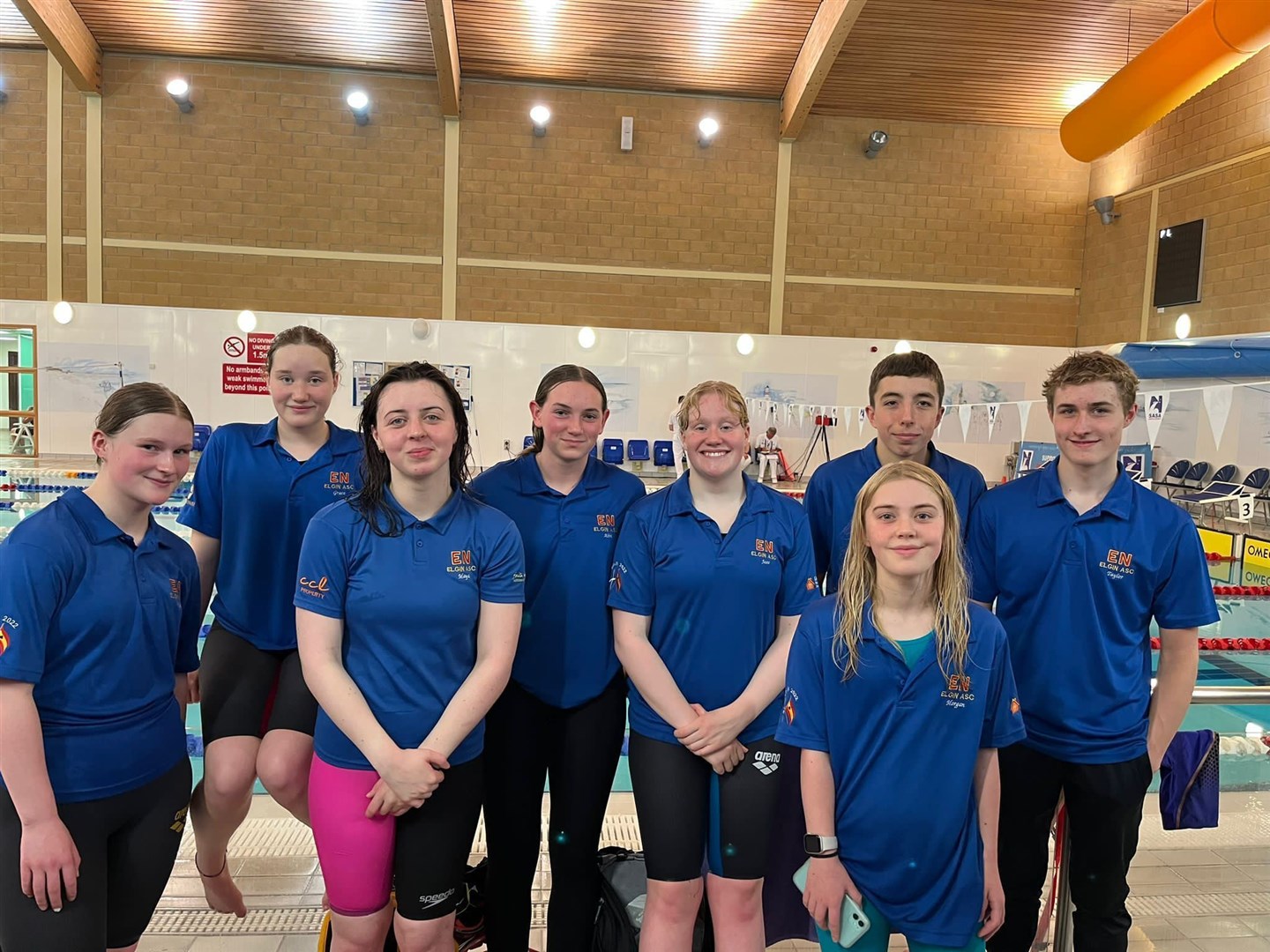 Some of the Elgin Amateur Swimming Club members who took part at a north district event in Fraserburgh.