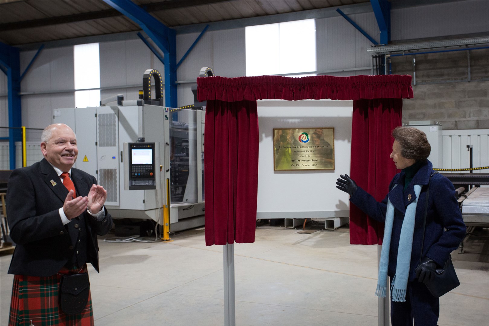The Princess Royal with MD Alan James at the recent opening of the campany's Waterford facility. Picture: Alison White.