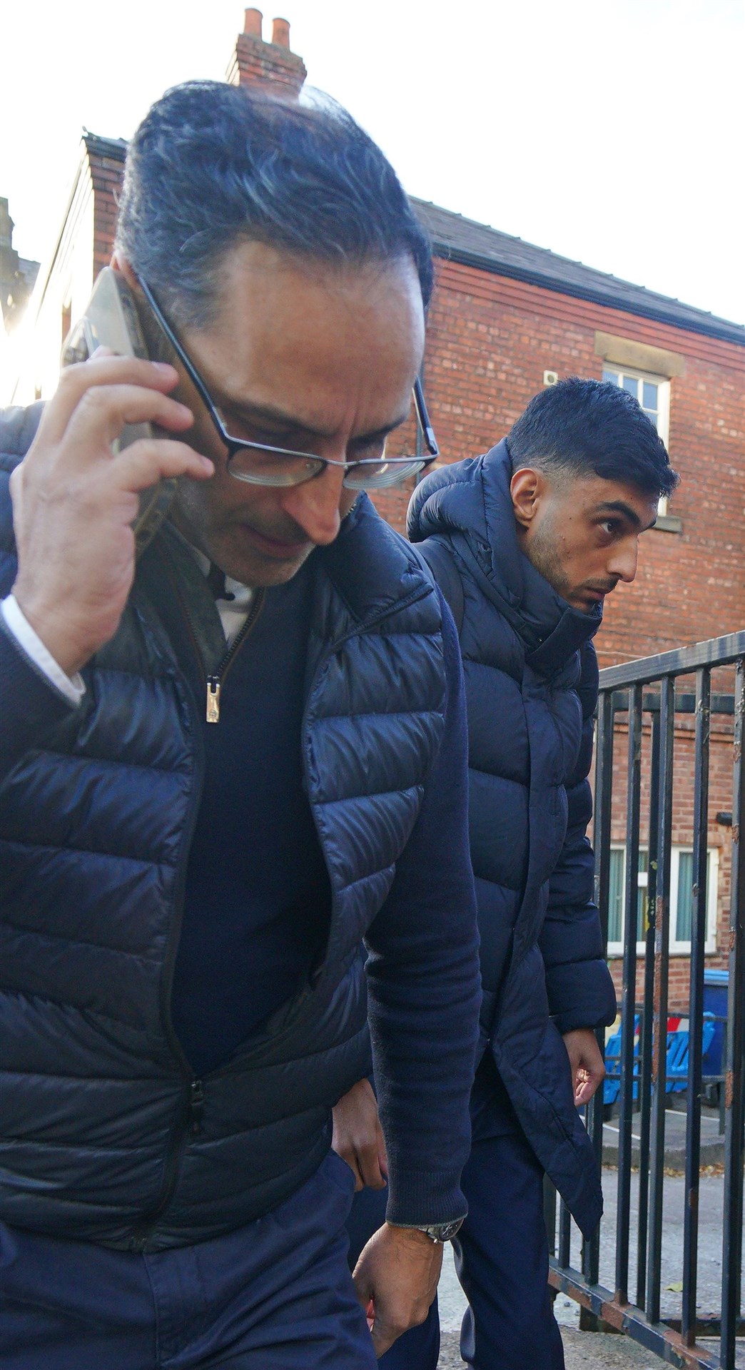 Adam Chowdhary (right) at Stockport Coroner’s Court where he gave evidence at the second inquest into the death of Yousef Makki (Peter Byrne/PA)