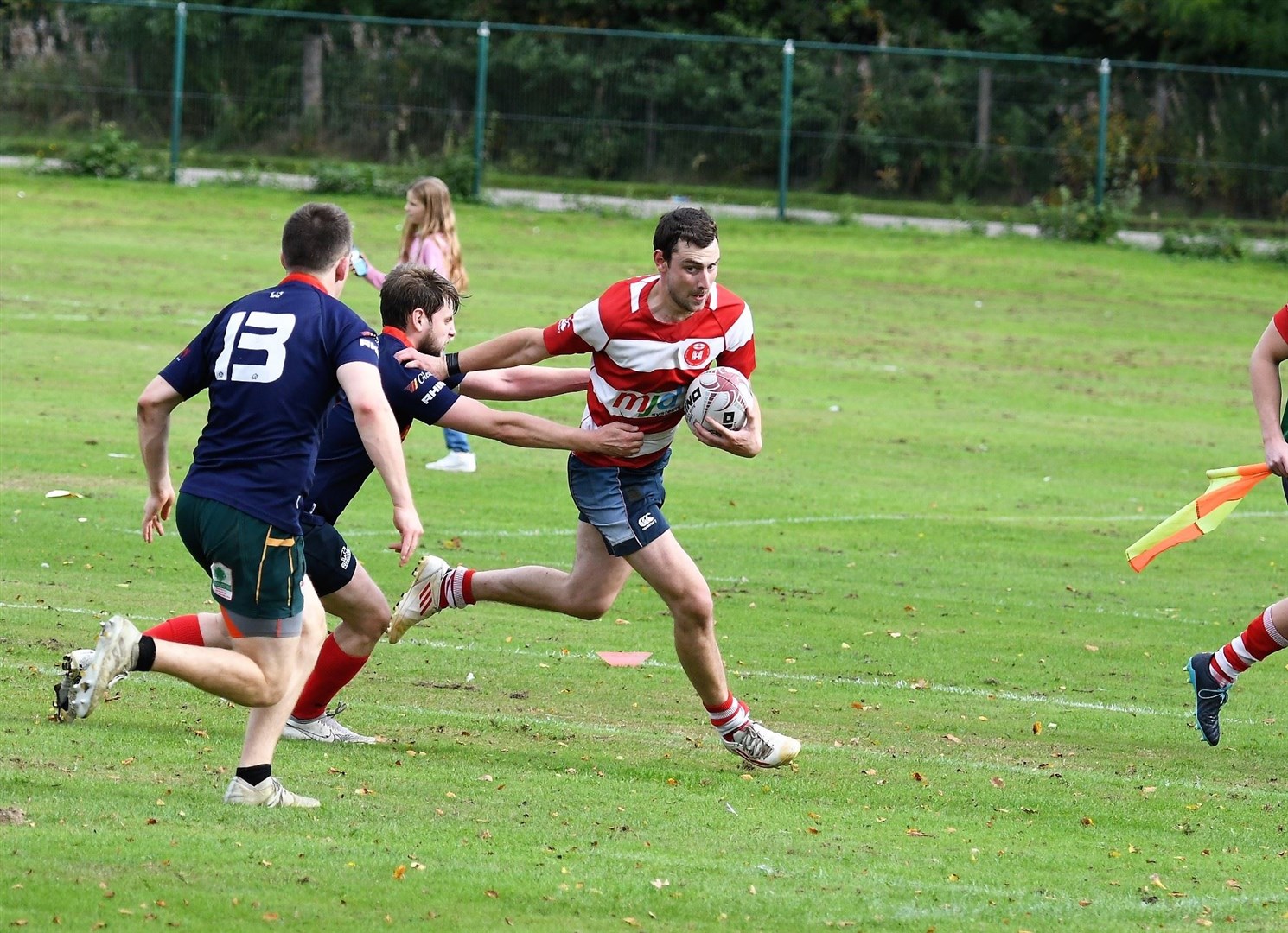 Archie Duncan takes on the defence out wide to score. Picture: James Officer
