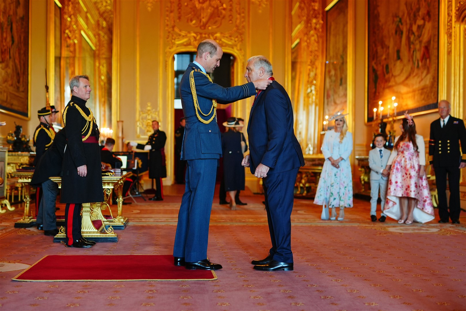 Peter Shilton, from Colchester, is made a Commander of the Order of the British Empire by the Prince of Wales (Aaron Chown/PA)