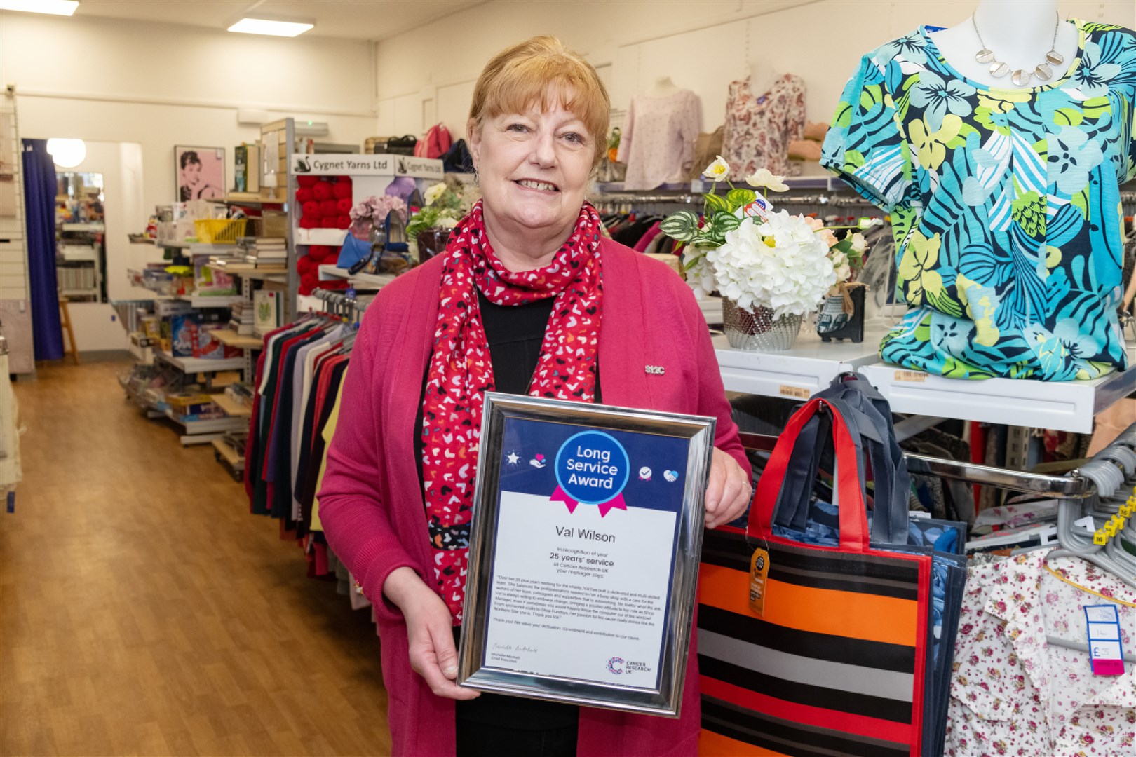 Val Wilson has spent a quarter of a century at the shop in Elgin. Picture: Beth Taylor