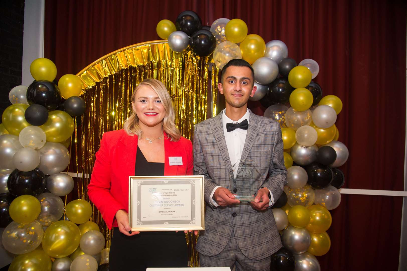 Winner of the Ian Widdowson Customer Service Award is Idrees Sarwar from Tech Cave Electronics. Picture: Becky Saunderson