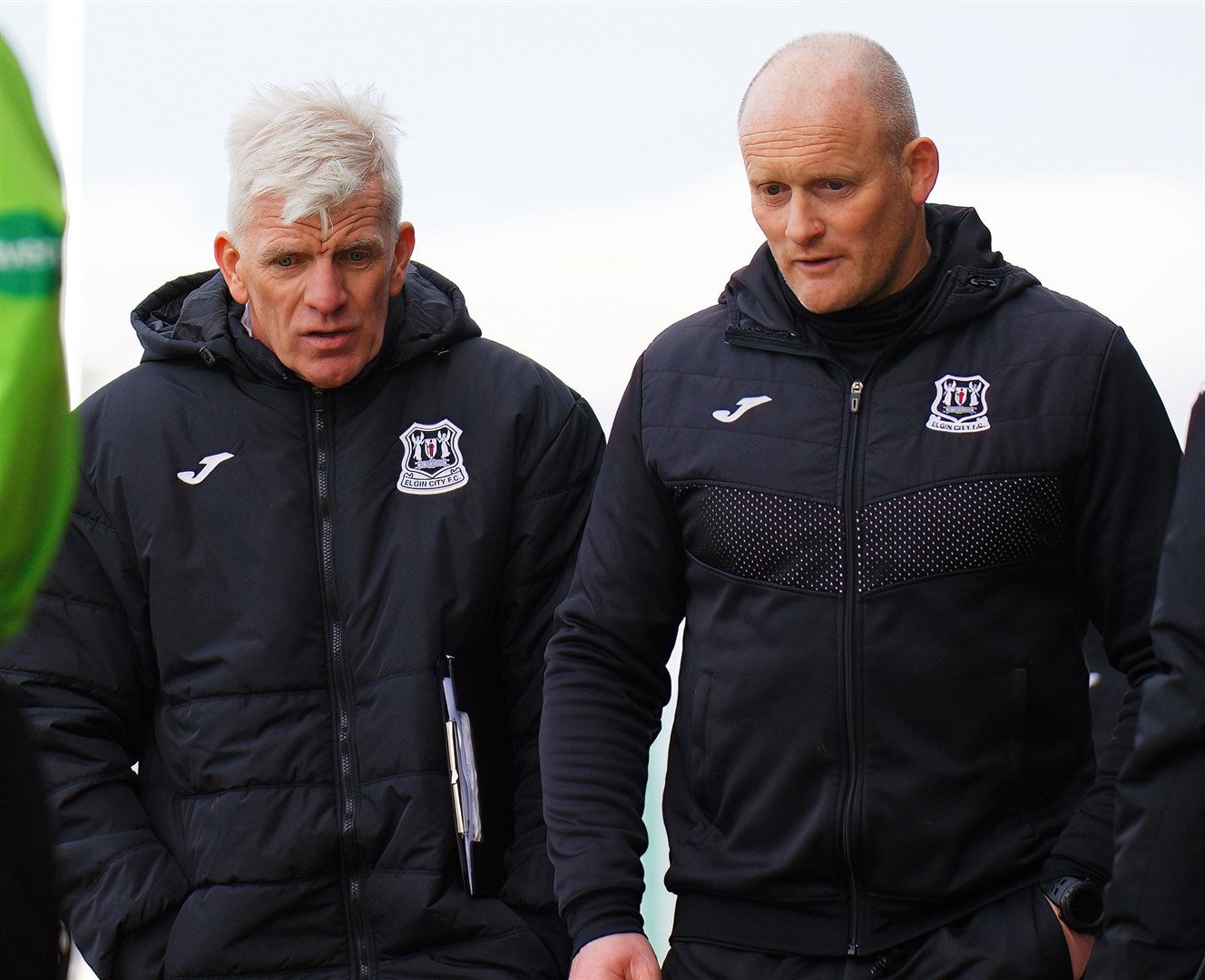 Elgin City assistant Jim Weir (left) and manager Gavin price. Picture: Bob Crombie