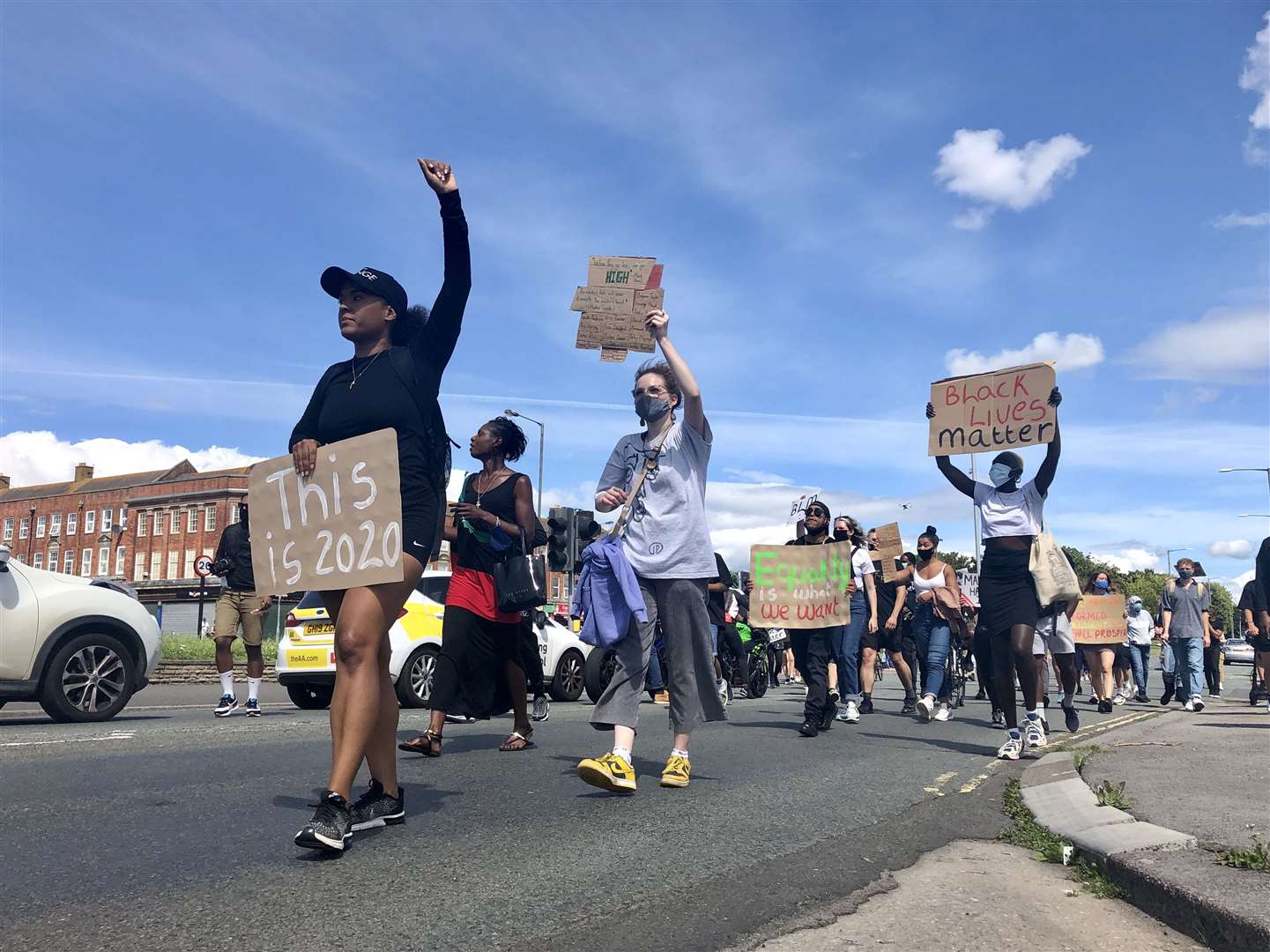 Protesters marched in Bristol in support of K on August 2 (Claire Hayhurst/PA)