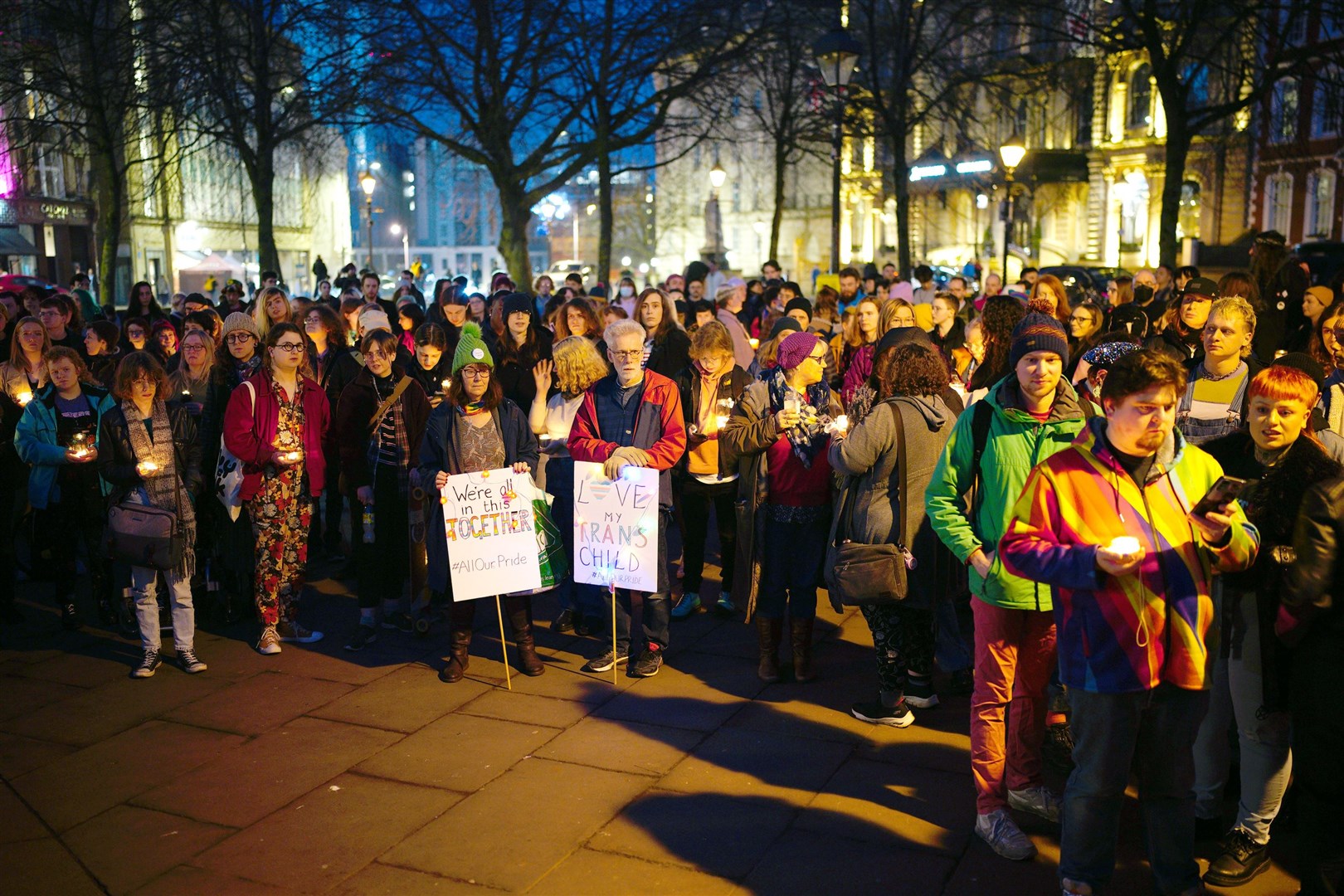 Members of the public attended a candlelit vigil at College Green in Bristol city centre in memory of Brianna (Ben Birchall/PA)