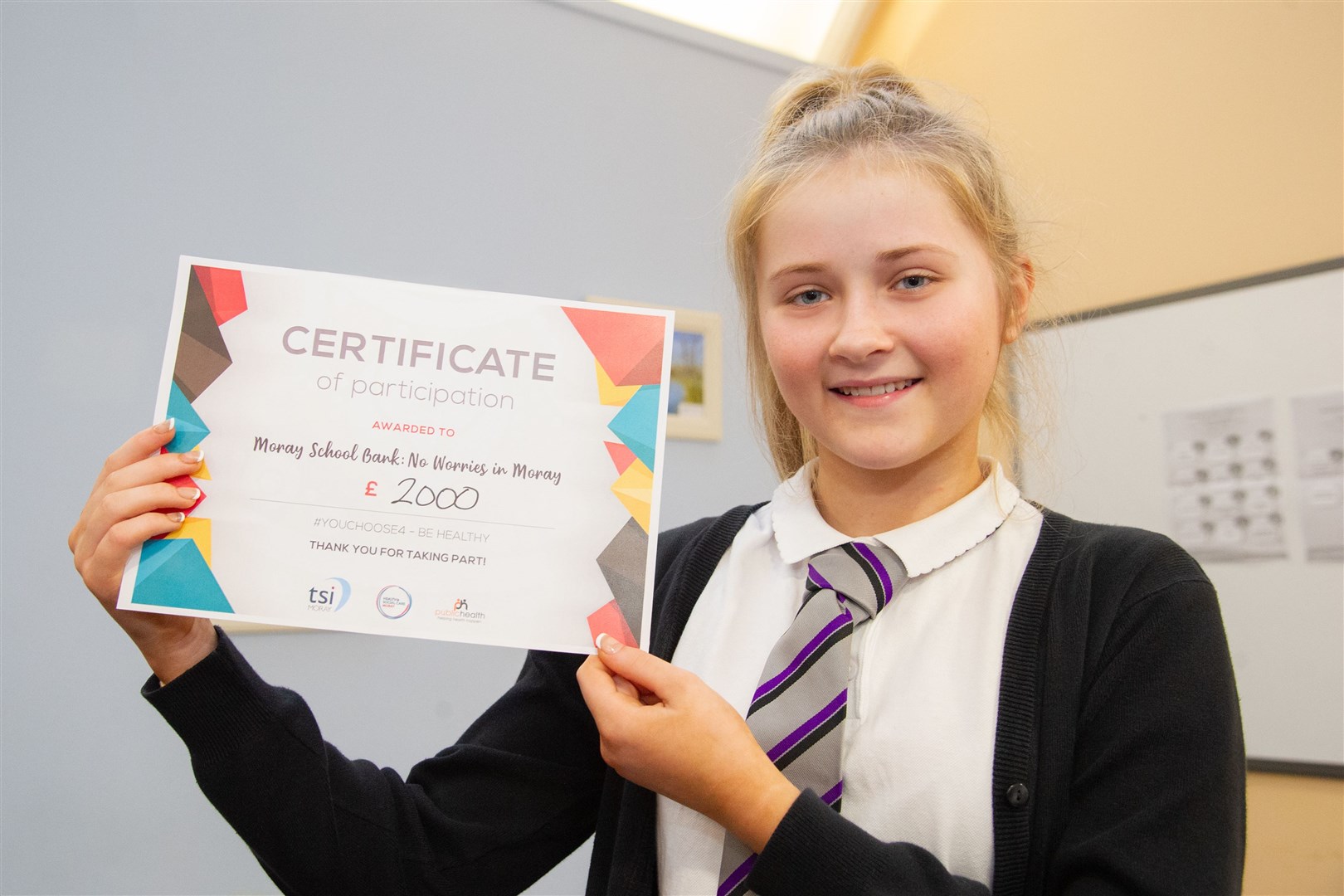 Hannah Weir (13), of No Worries in Moray, hosted by Moray School Bank, took most votes in the #YOUCHOOSE4 participatory budgeting round this year. Picture: Daniel Forsyth.