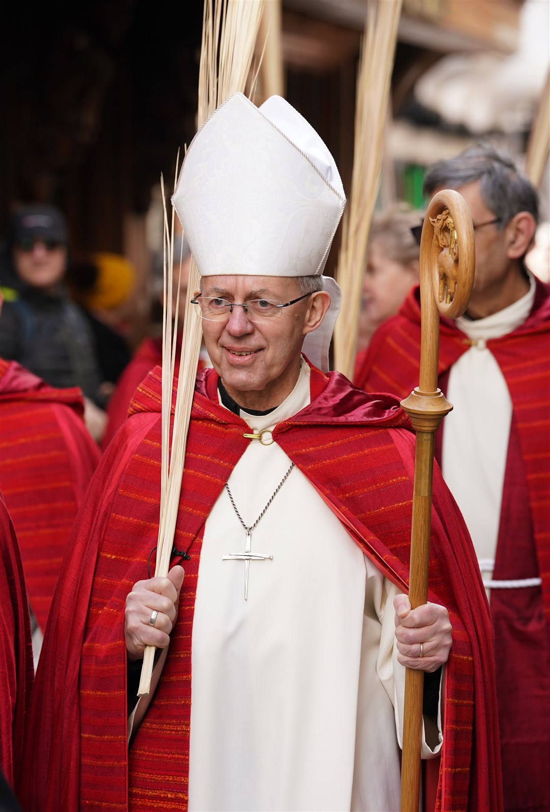 The Archbishop of Canterbury Justin Welby during the Palm Sunday procession (Gareth Fuller/PA)