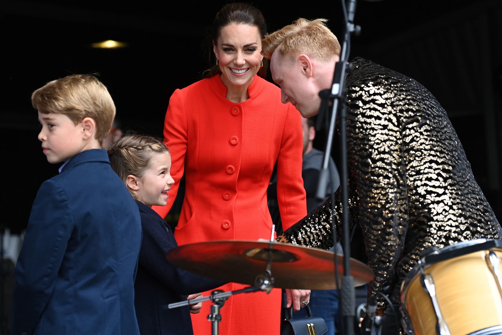 The family met performers for Saturday evening’s concert (Ashley Crowden/PA)