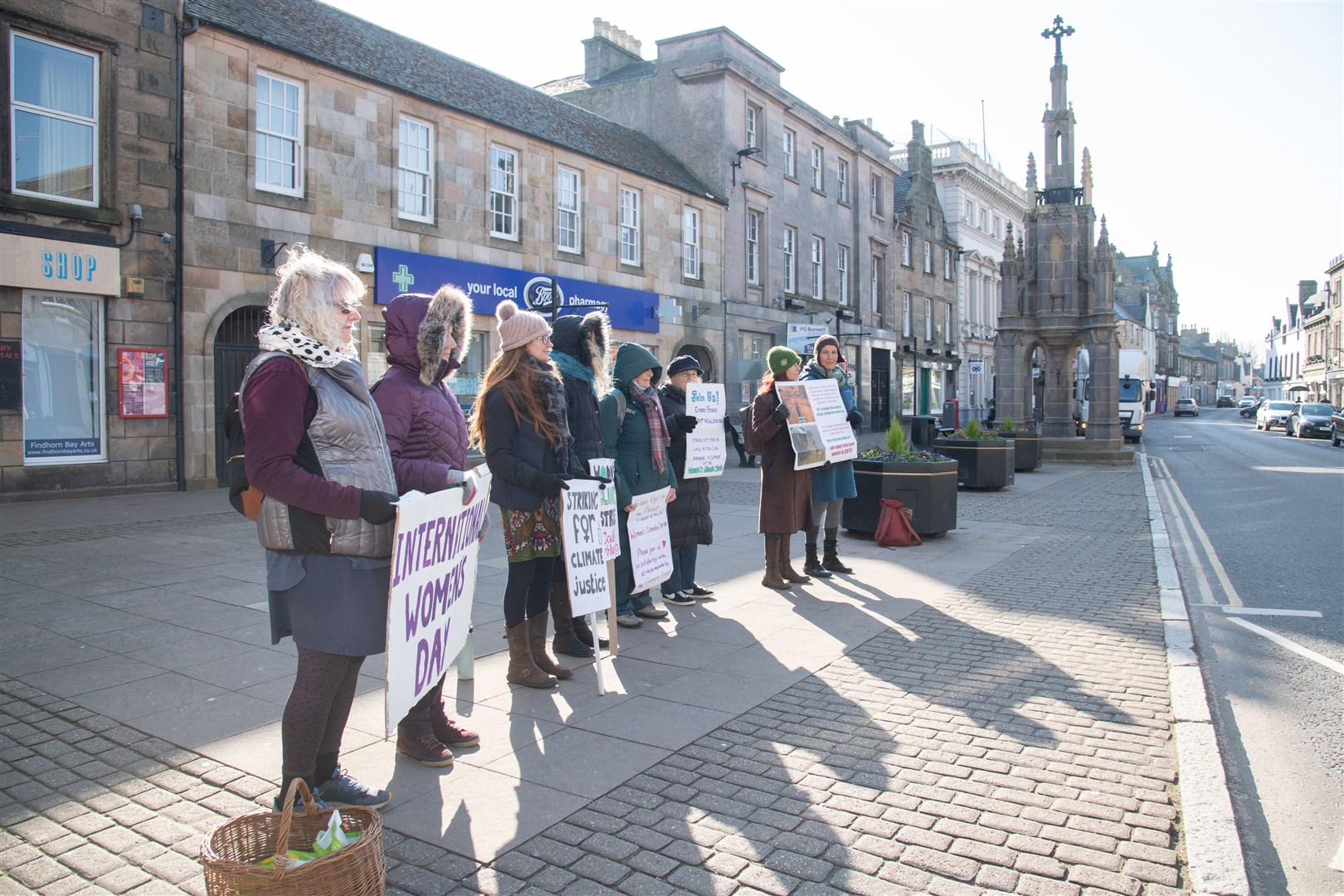 International Women's Day Vigil outside the Tolbooth in Forres. Picture: Daniel Forsyth.