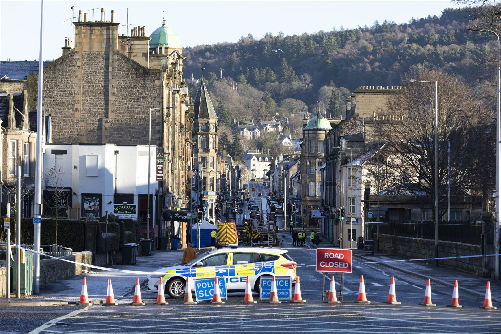 The area was cordoned off on Monday (Robert Perry/PA)