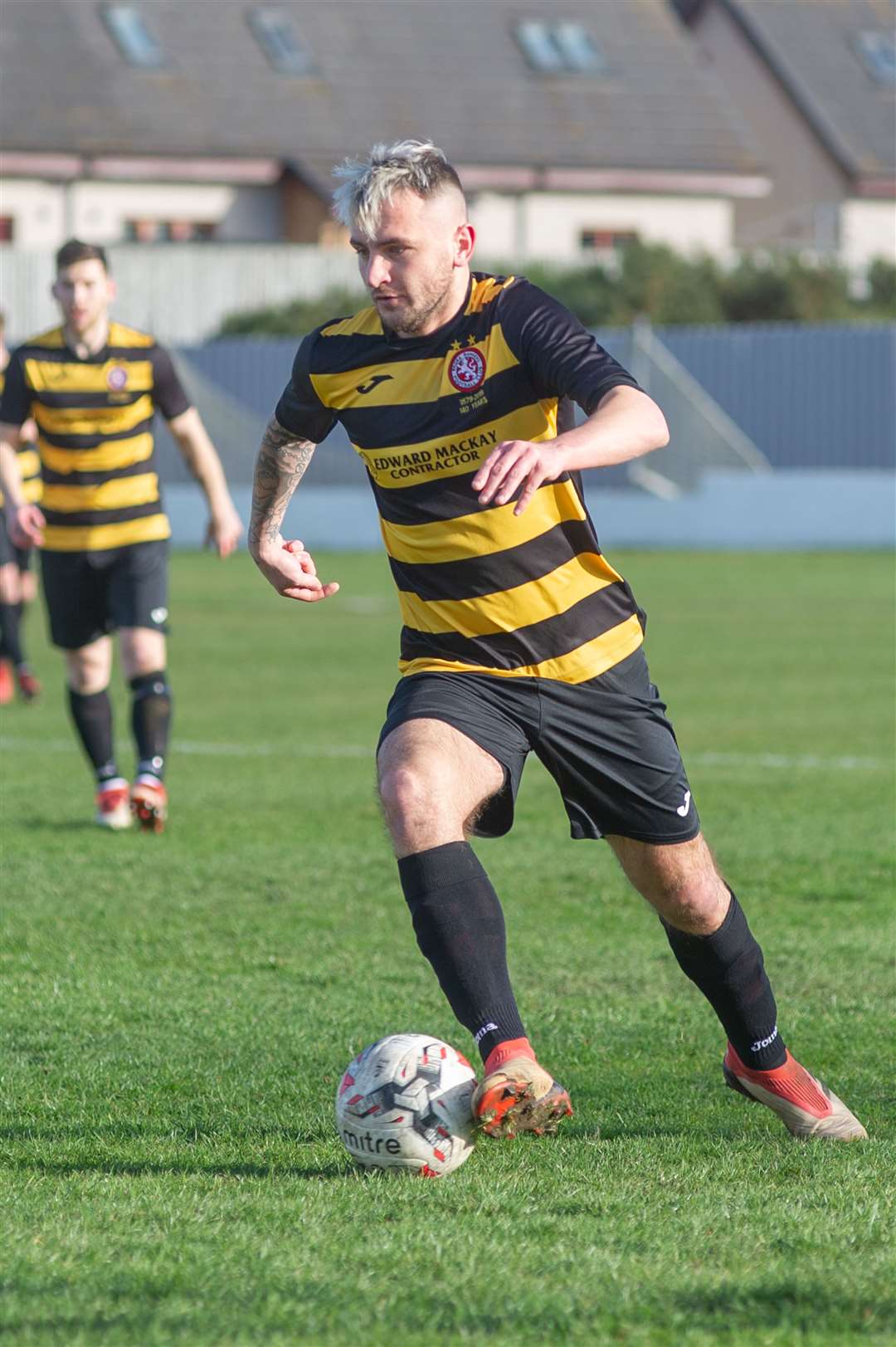 Paul Brindle in action against Lossiemouth in 2019..Picture: Daniel Forsyth