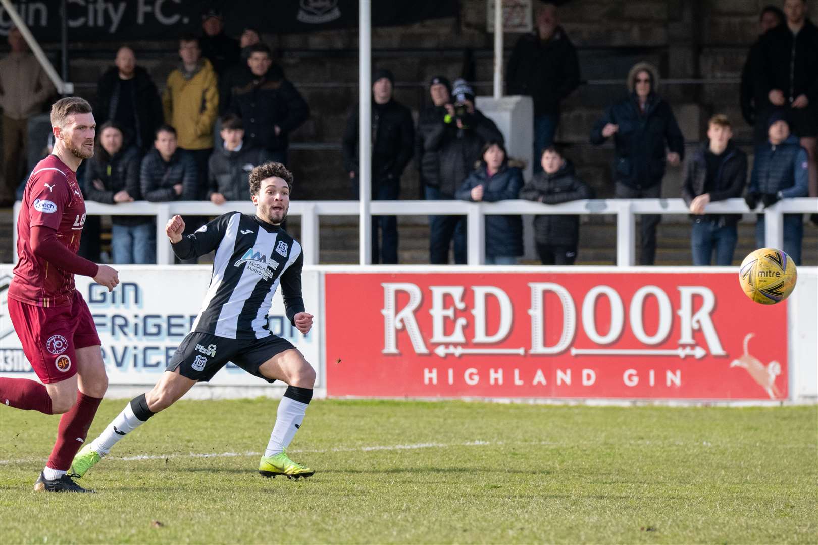 Elgin City winger Matheus Machado with a second half effort for the home side. Picture: Daniel Forsyth.