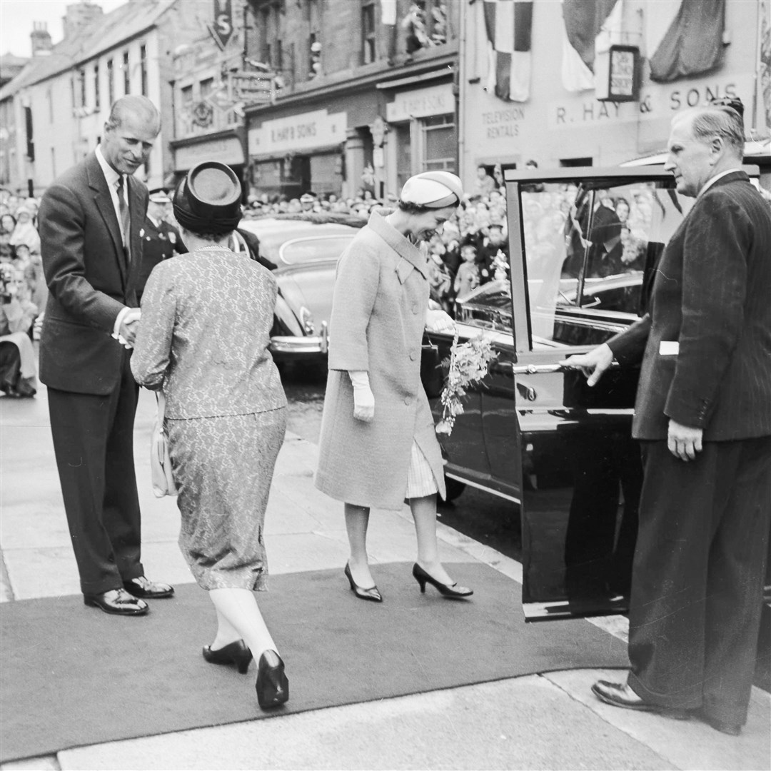 The Queen and The Duke of Edinburgh visit Elgin on Monday, August 14 1961. Picture: The Northern Scot archive
