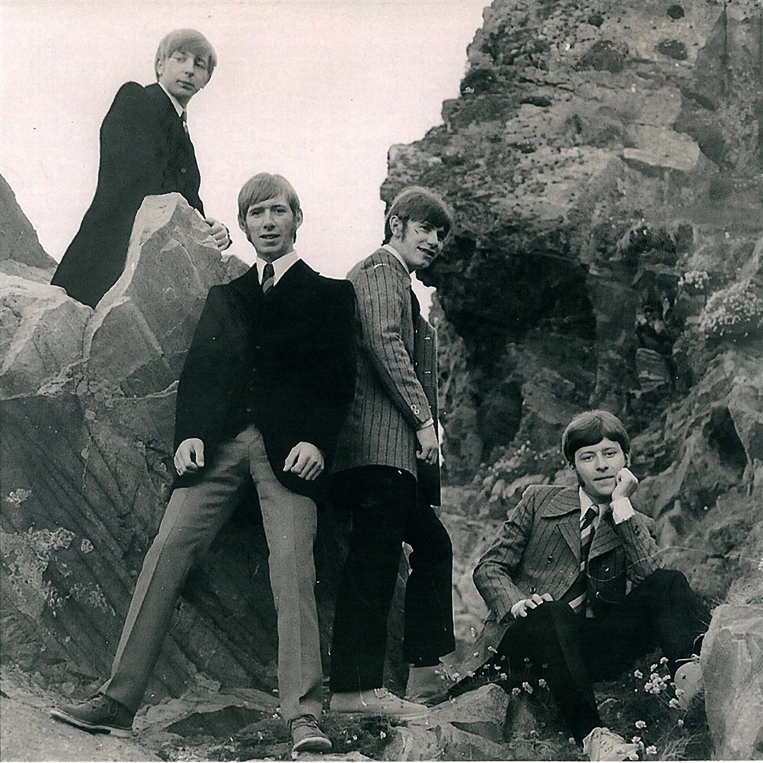 Buckie band Johnny and The Copycats who were signed to Albert Bonici, and supported The Beatles on more than one occasion. From left to right: Bill Cameron, who sadly died recently, Ian Lyon, John Stewart and Robert Lawson.
