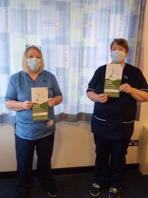 Stafff at Ward 4 with the new leaflet.