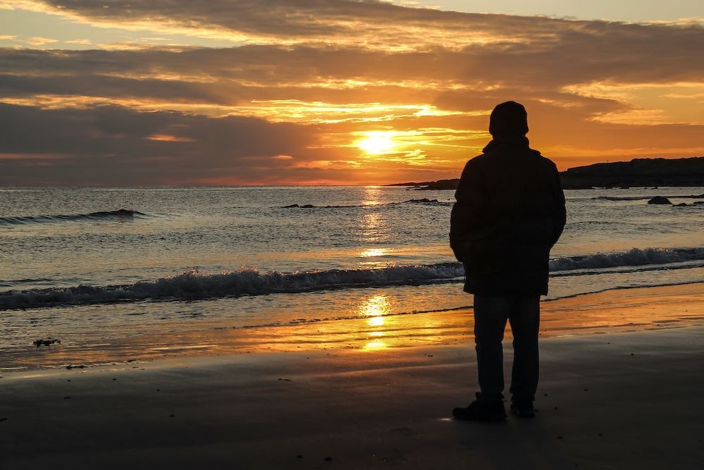 David England, from Hopeman, used a timer to capture his own silhouette against the rising sun at the village's East Beach.