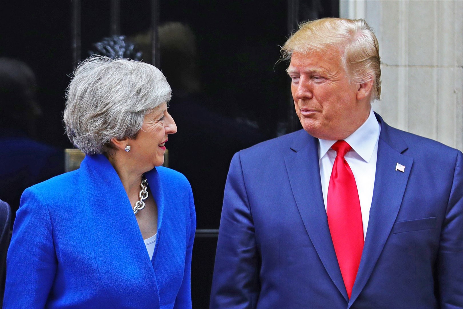 Then PM Theresa May with Donald Trump in Downing Street when he was US president in 2019 (Aaron Chown/PA)