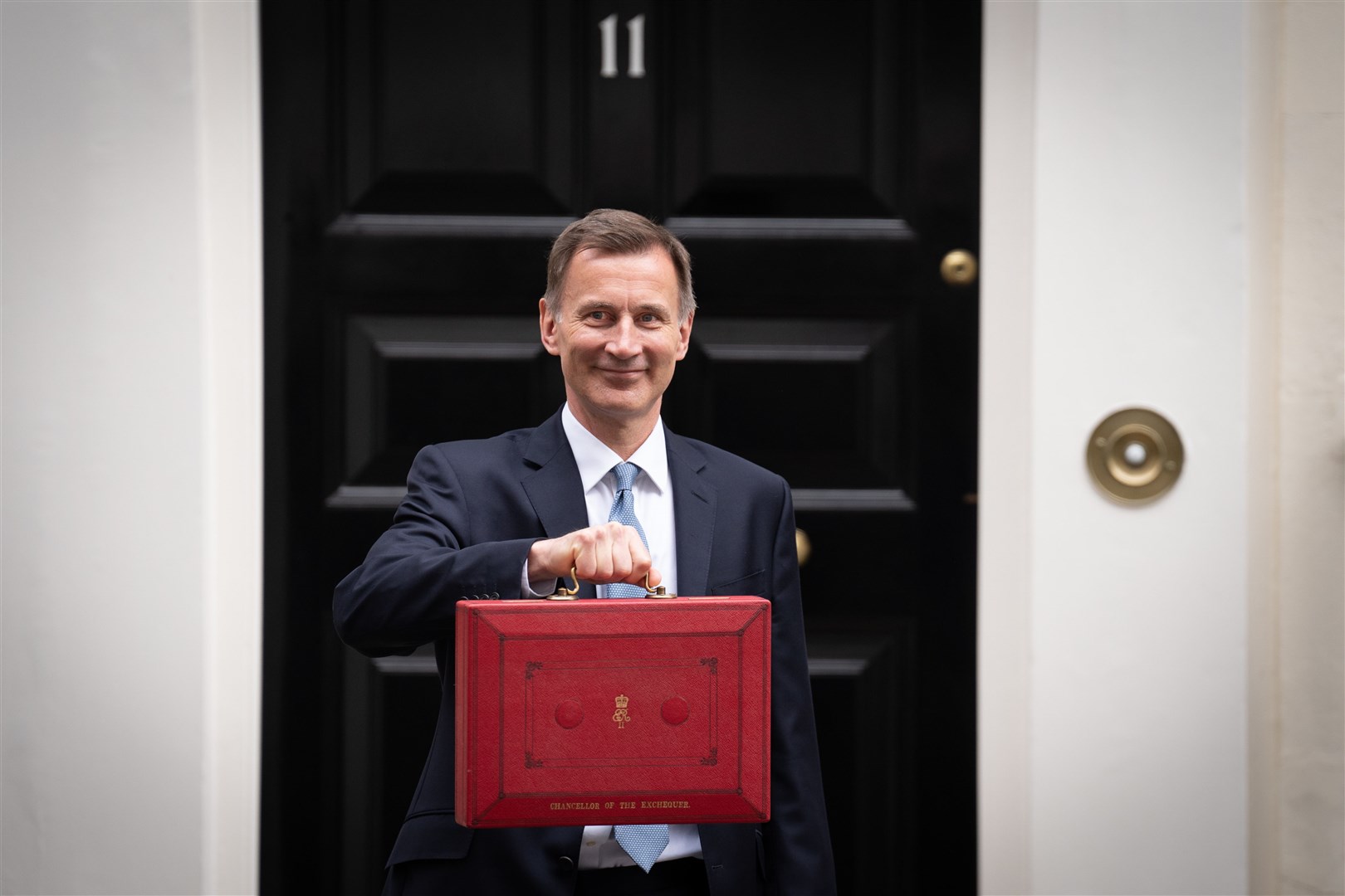Chancellor of the Exchequer Jeremy Hunt leaving 11 Downing Street, London, before delivering the Budget (Stefan Rousseau/PA)