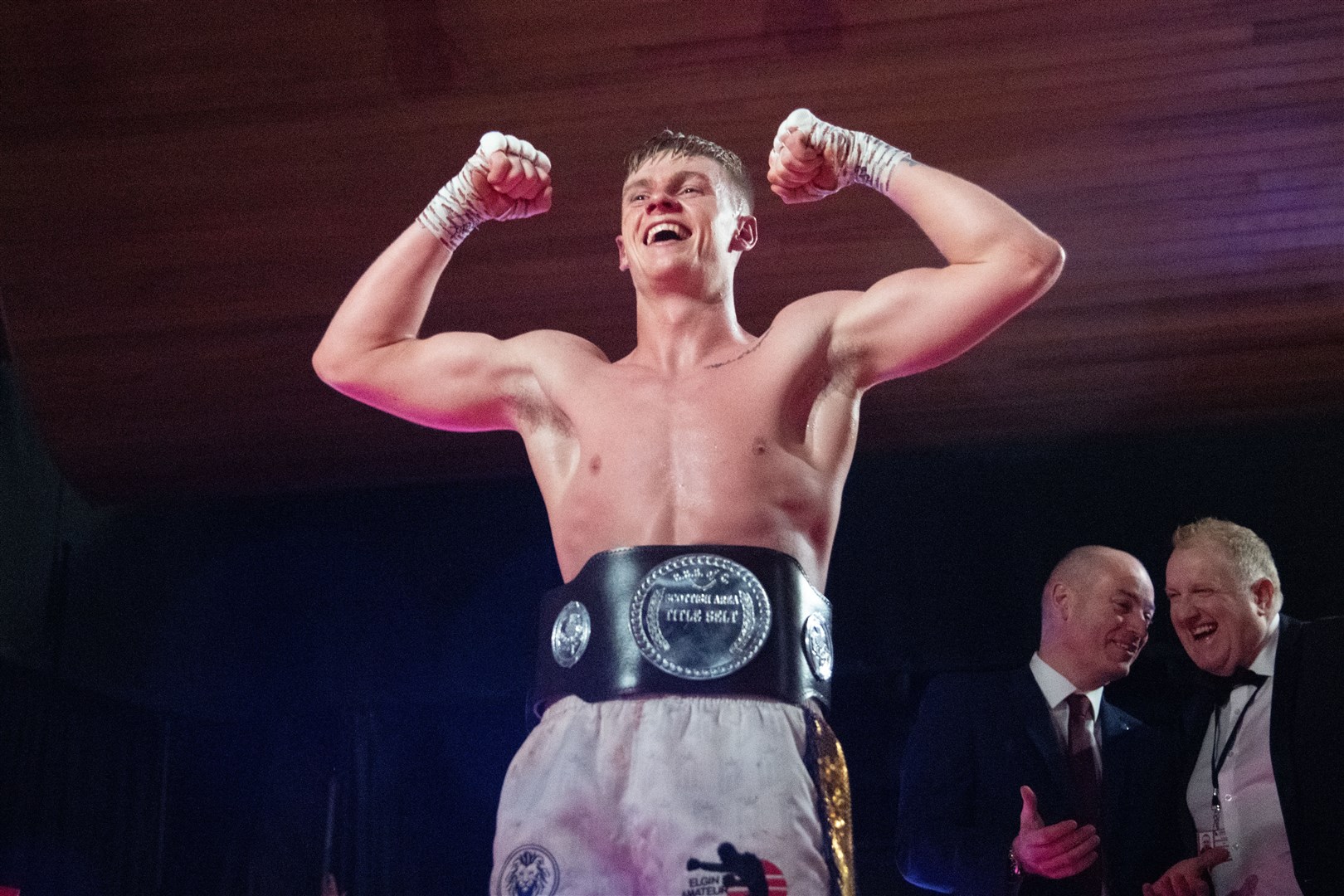 Fraser Wilkinson with his title belt. Picture: Daniel Forsyth..