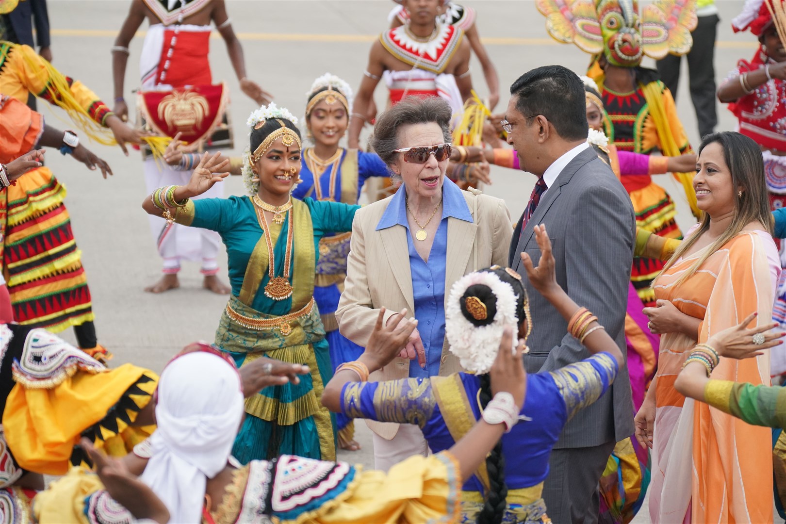 The Princess Royal arrives at Bandaranaike International Airport in Katunayake (Jonathan Brady/PA)