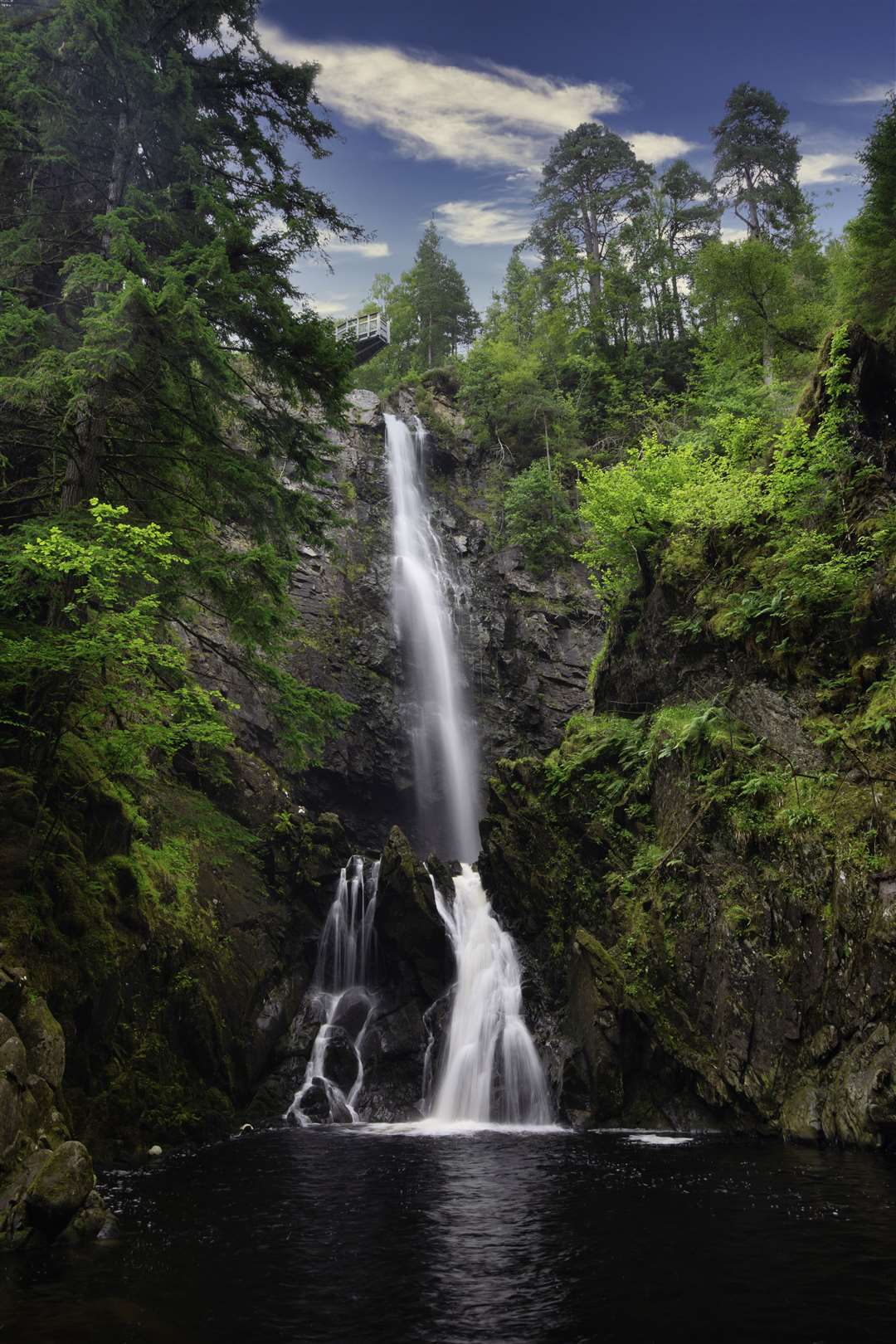 Plodda Falls, Tomich, near Glen Affric, in the Highlands of Scotland