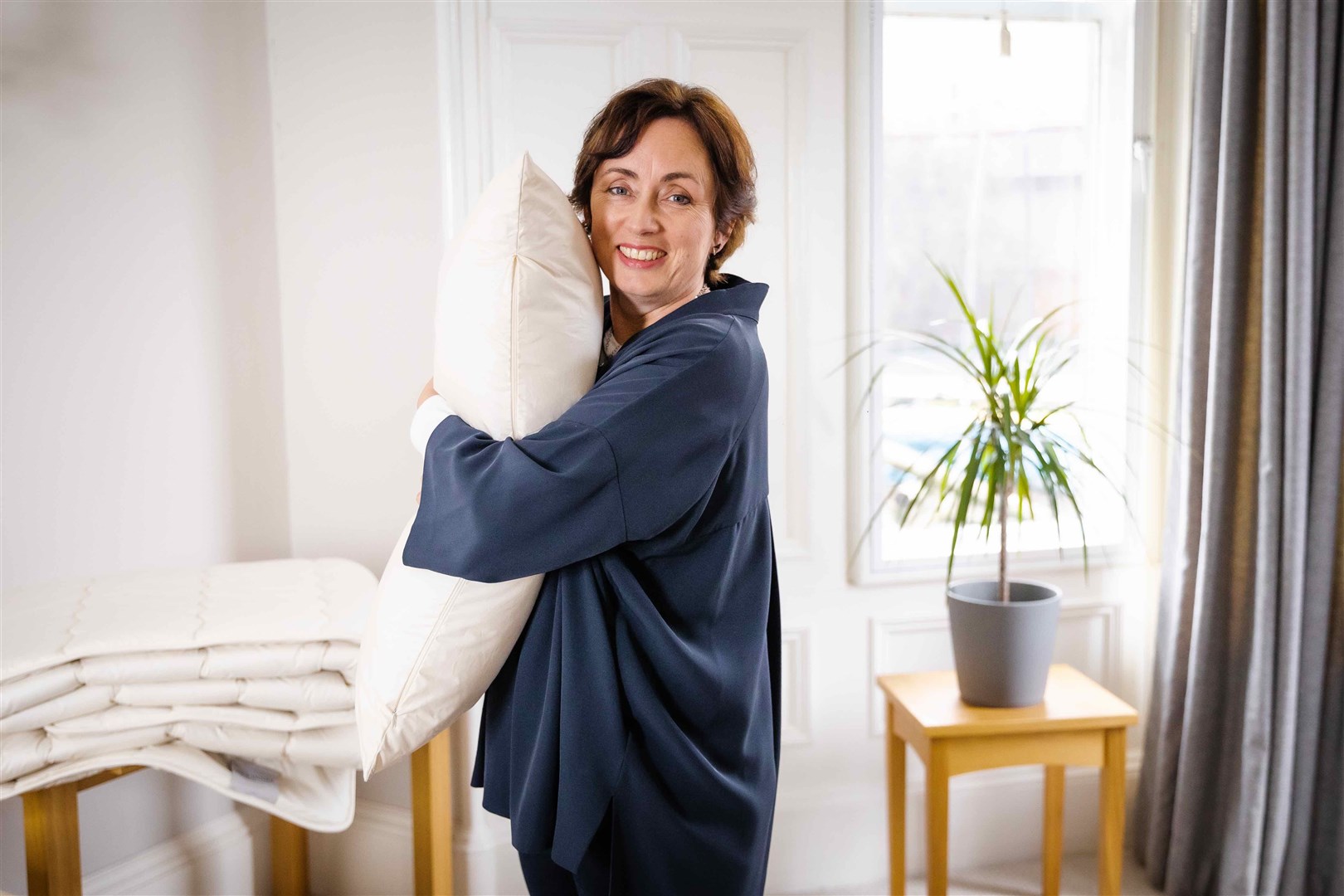 Joan Johnston, founder and managing director of Elgin's Bespoke Fabrics, which produces the Ava Innes range of duvets and pillows.